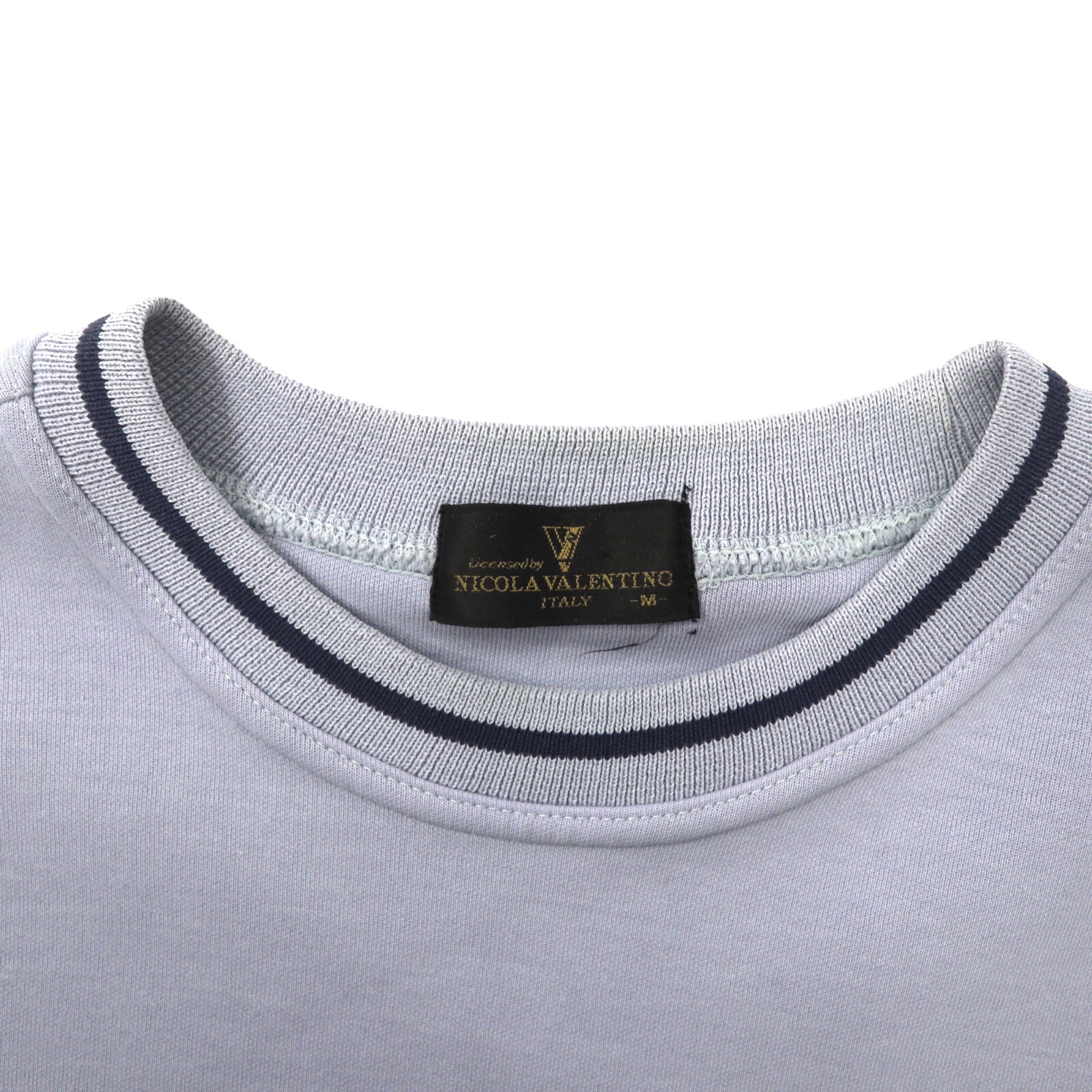 valentino ハーフジップスウェット 年代物 ホワイト 刺繍ロゴM 生温い 