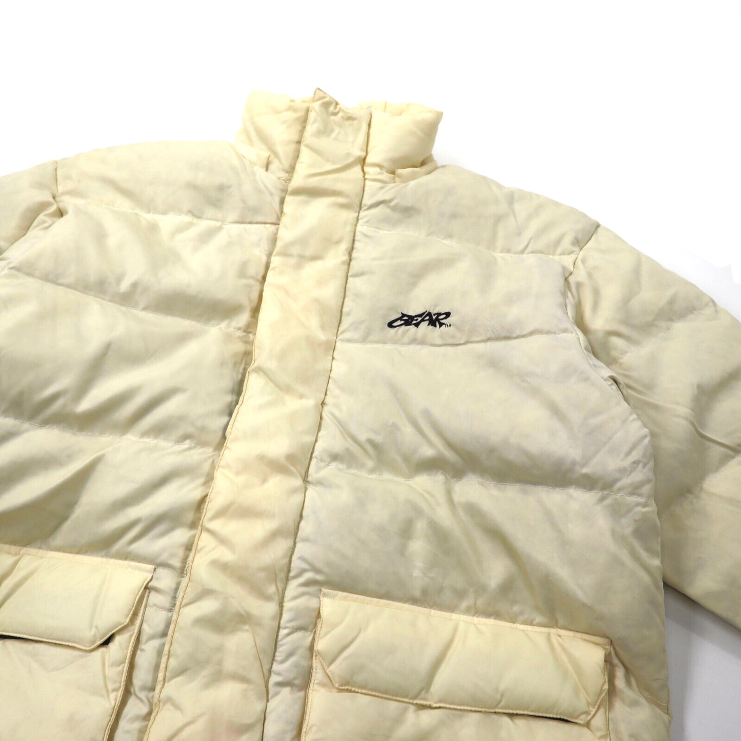 BEAR USA ダウンジャケット M ホワイト ナイロン ビッグサイズ スモールロゴ刺繍