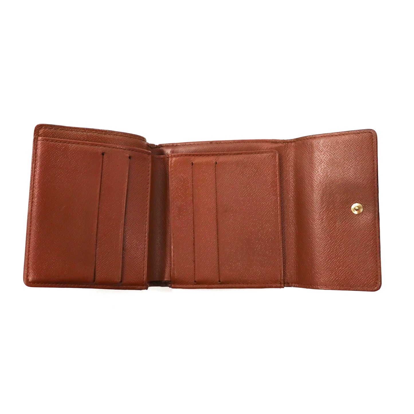LOUIS VUITTON 3 -fold wallet Brown PVC W Hook MONOGRAM Porte