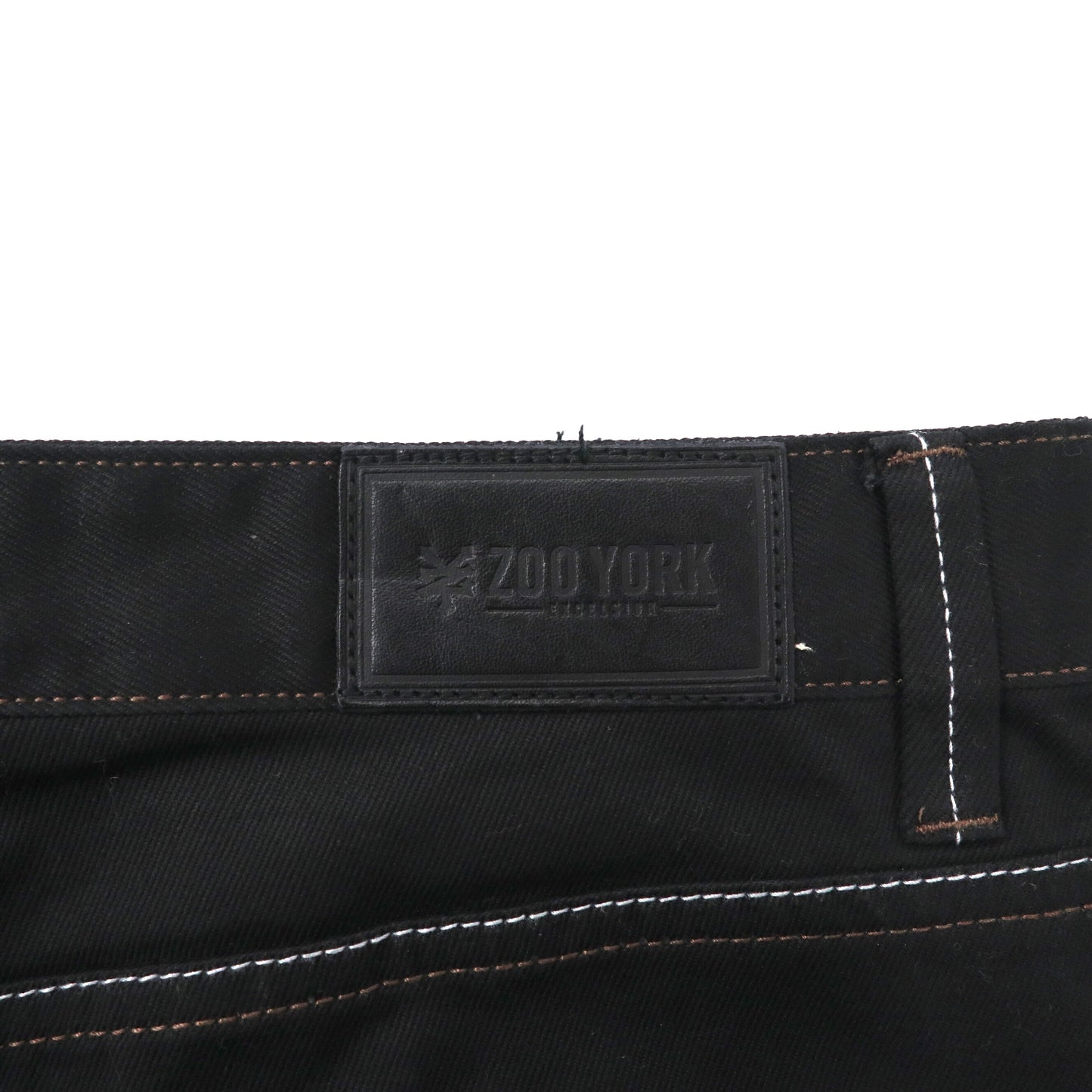 ZOO YORK デニムパンツ 34 ブラック バックロゴペイント 00年代 未使用品