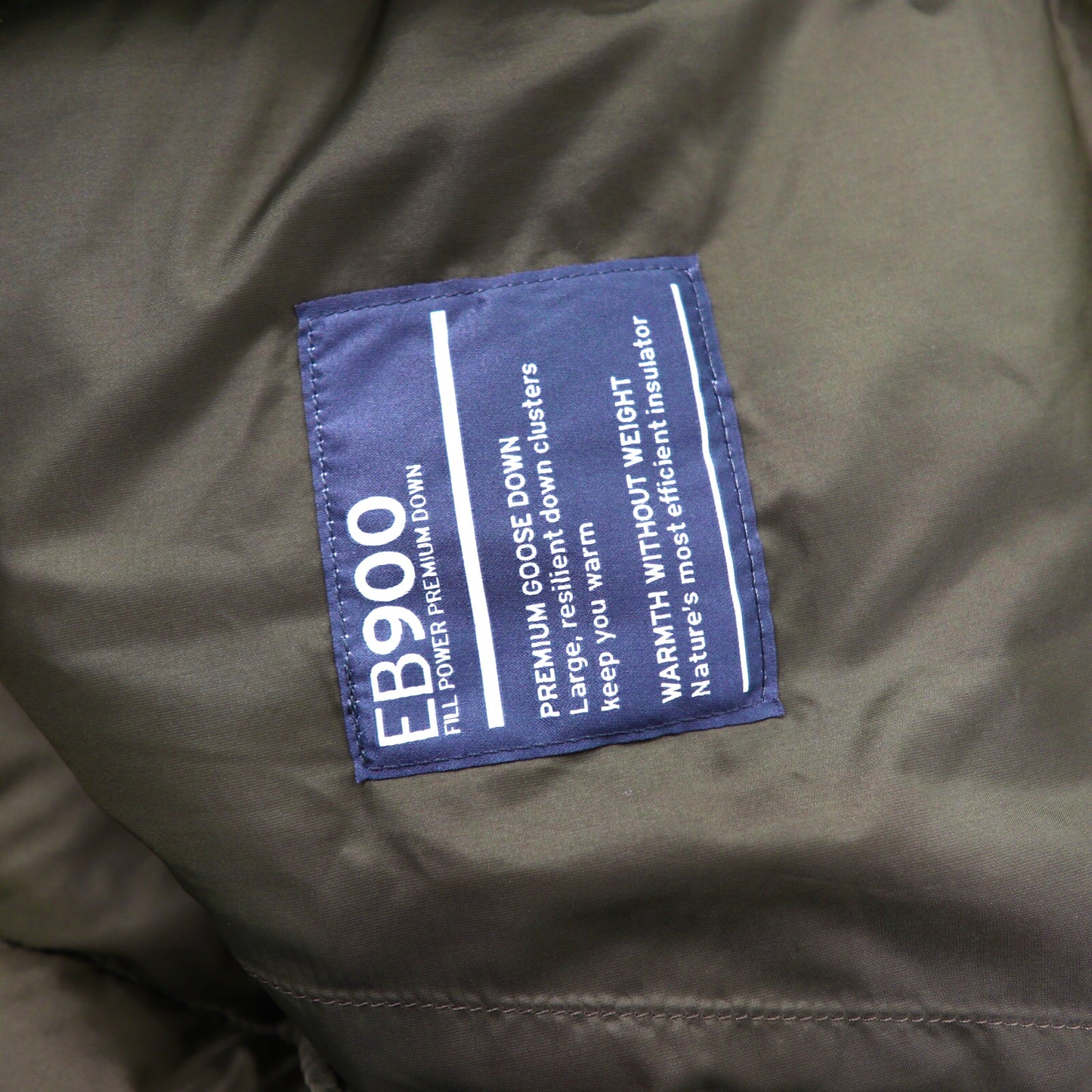 Eddie Bauer ストームダウンジャケット ダウンシャツ L カーキ ナイロン PREMIUM GOOSE DOWN EB900
