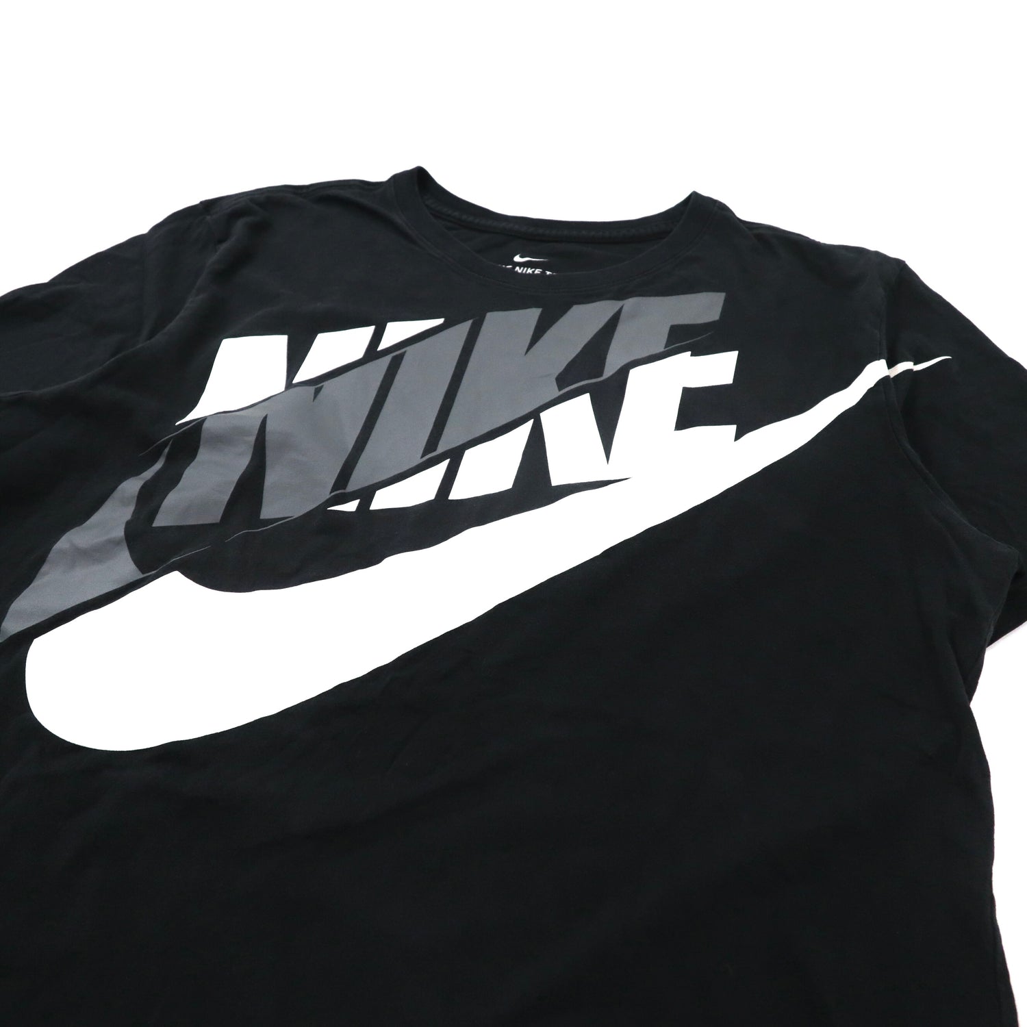 NIKE ビッグロゴプリントTシャツ L ブラック コットン スウォッシュ