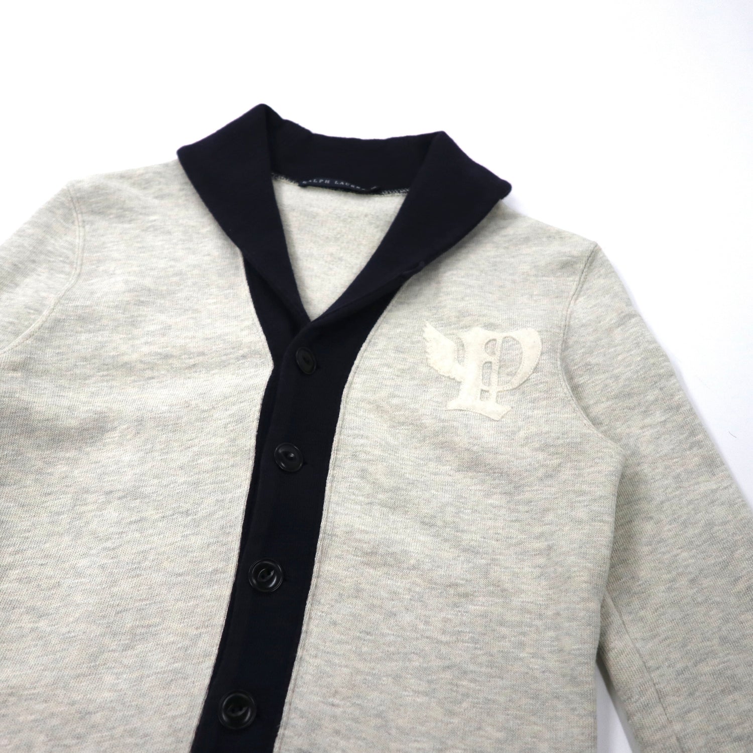 RALPH LAUREN Retard Cardigan Sweatshirt Cardigan M Gray Cotton