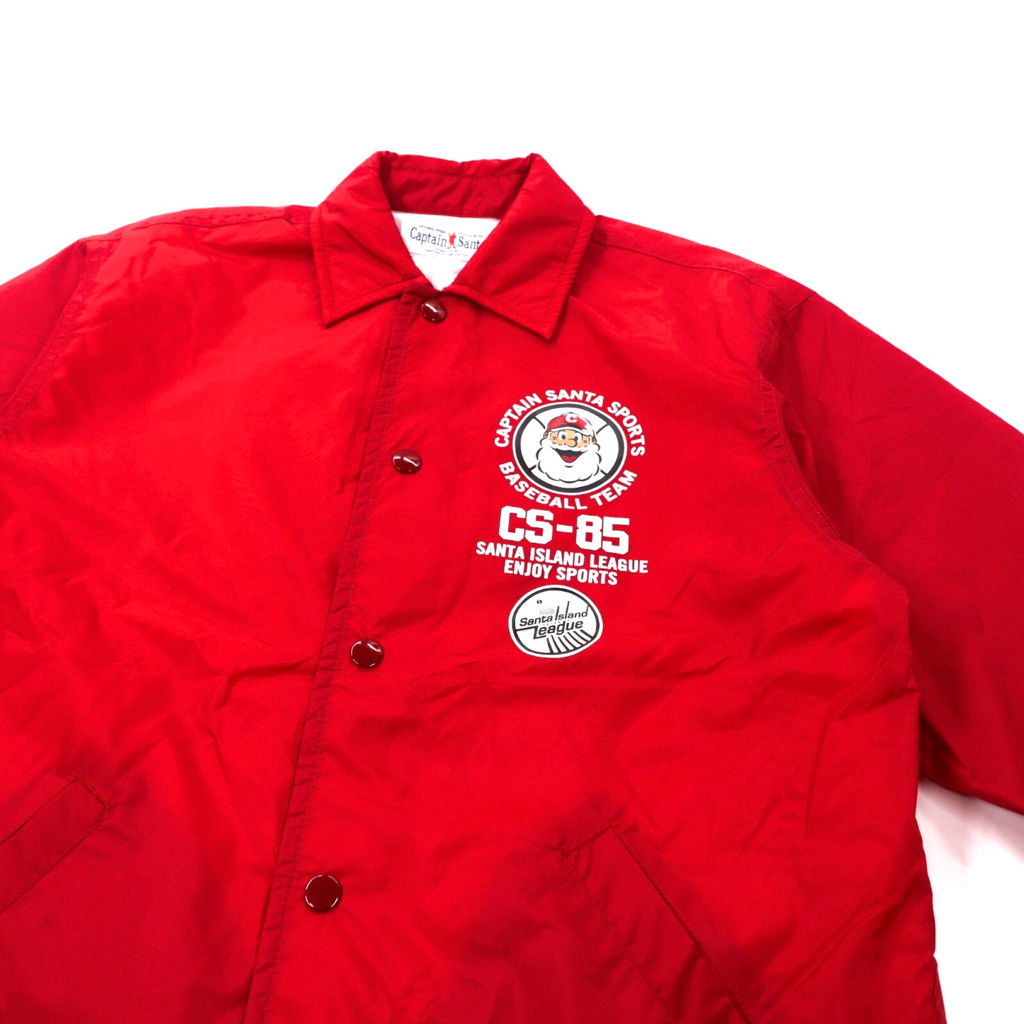 CAPTAIN SANTA Coach Jacket XS Red Nylon Baseball Print – 日本然リトテ