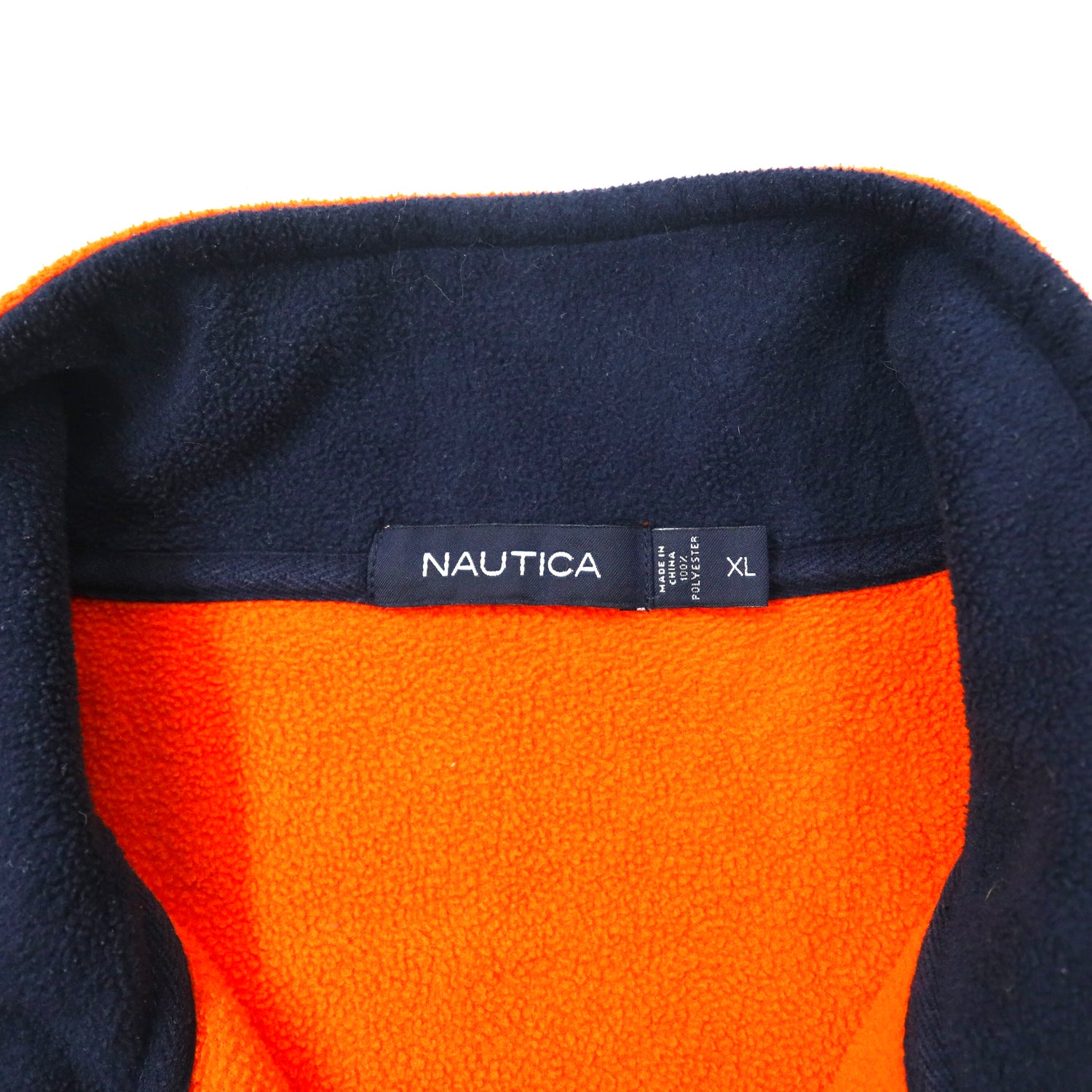 NAUTICA ハーフジップ フリースジャケット XL オレンジ ポリエステル