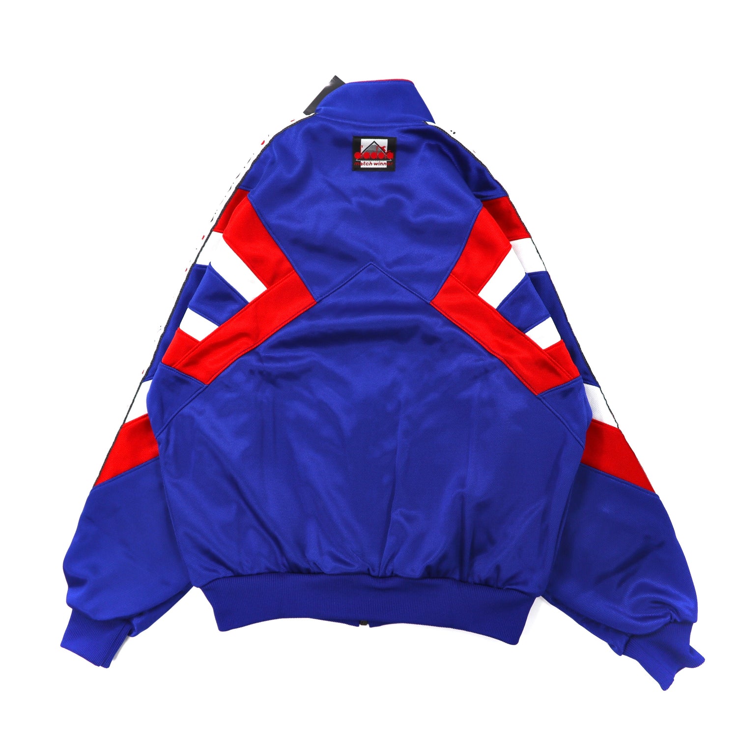 DIADORA TRACK JACKET S Blue Polyester side line logo embroidery 
