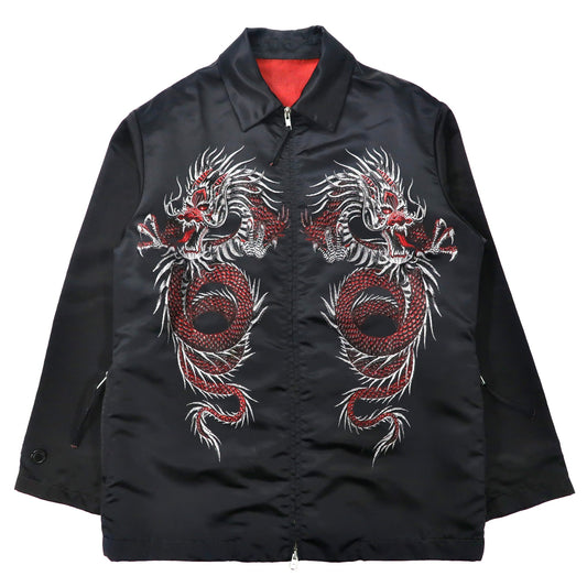 BUONA GIORNATA スーベニアジャケット スカジャン M ブラック ポリエステル 龍刺繍