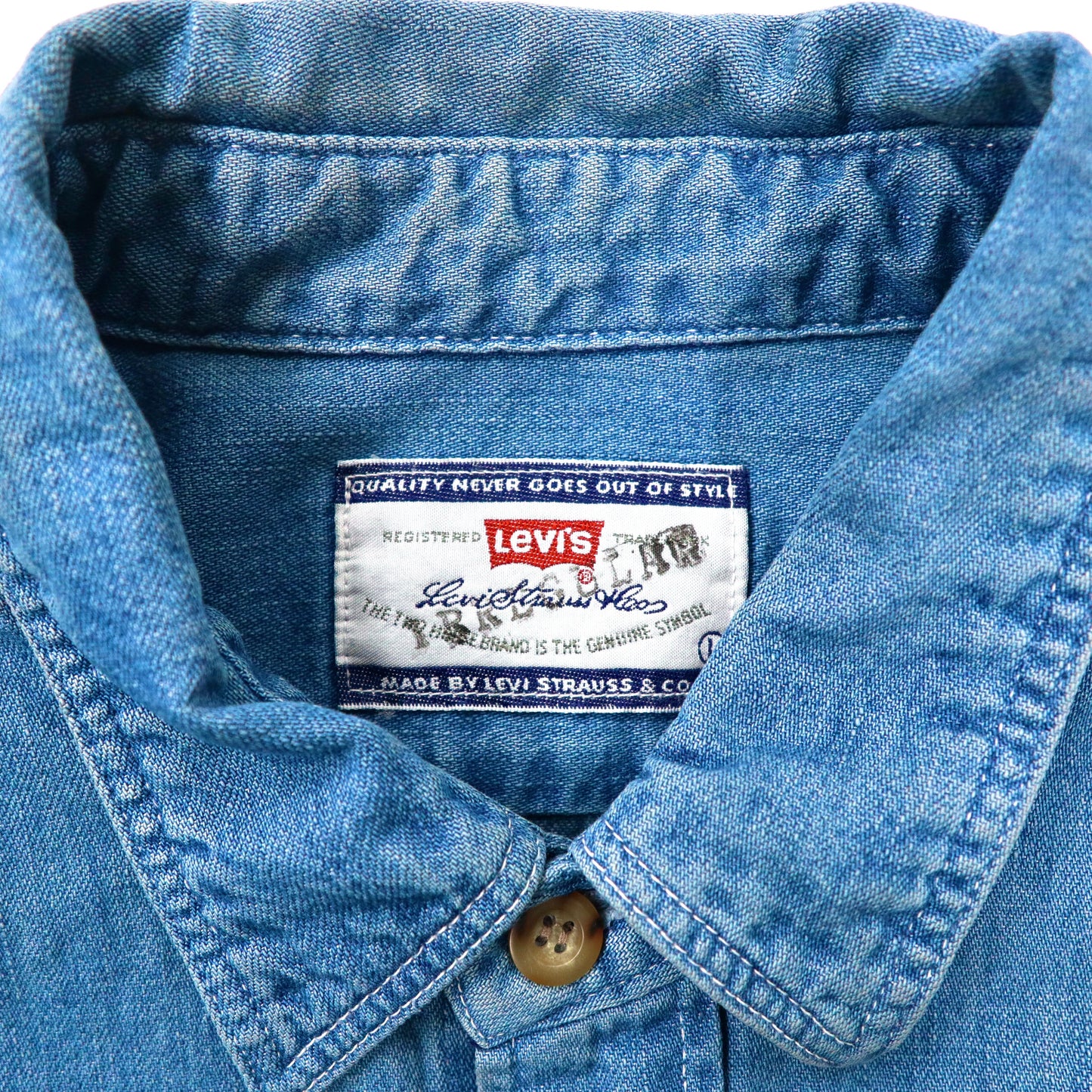 Levi's デニム ワークシャツ L ブルー 90年代 コットン 日本製