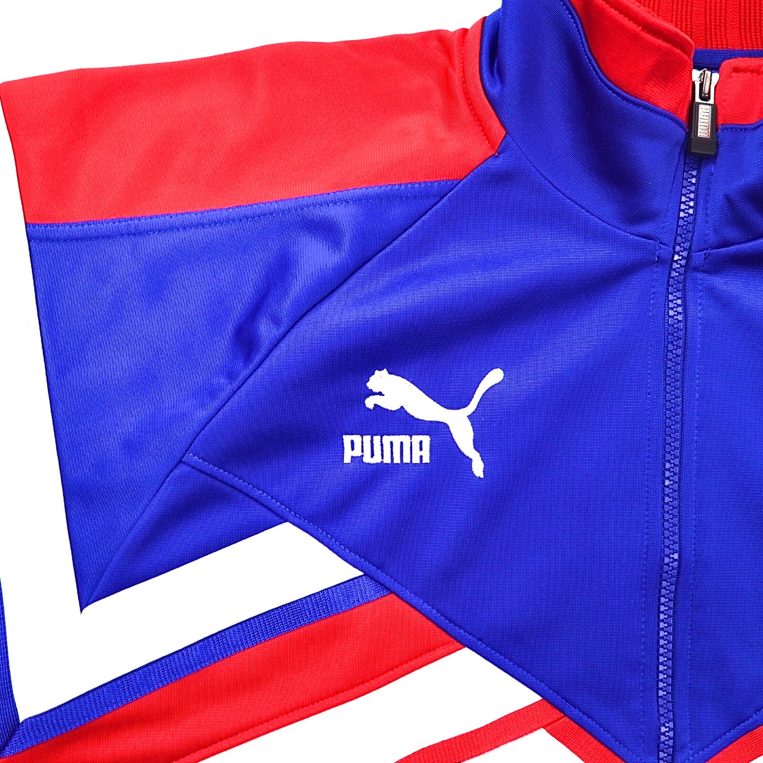 PUMA TRACK JACKET M Blue Logo Embroidery 90s Japan MADE – 日本然リトテ