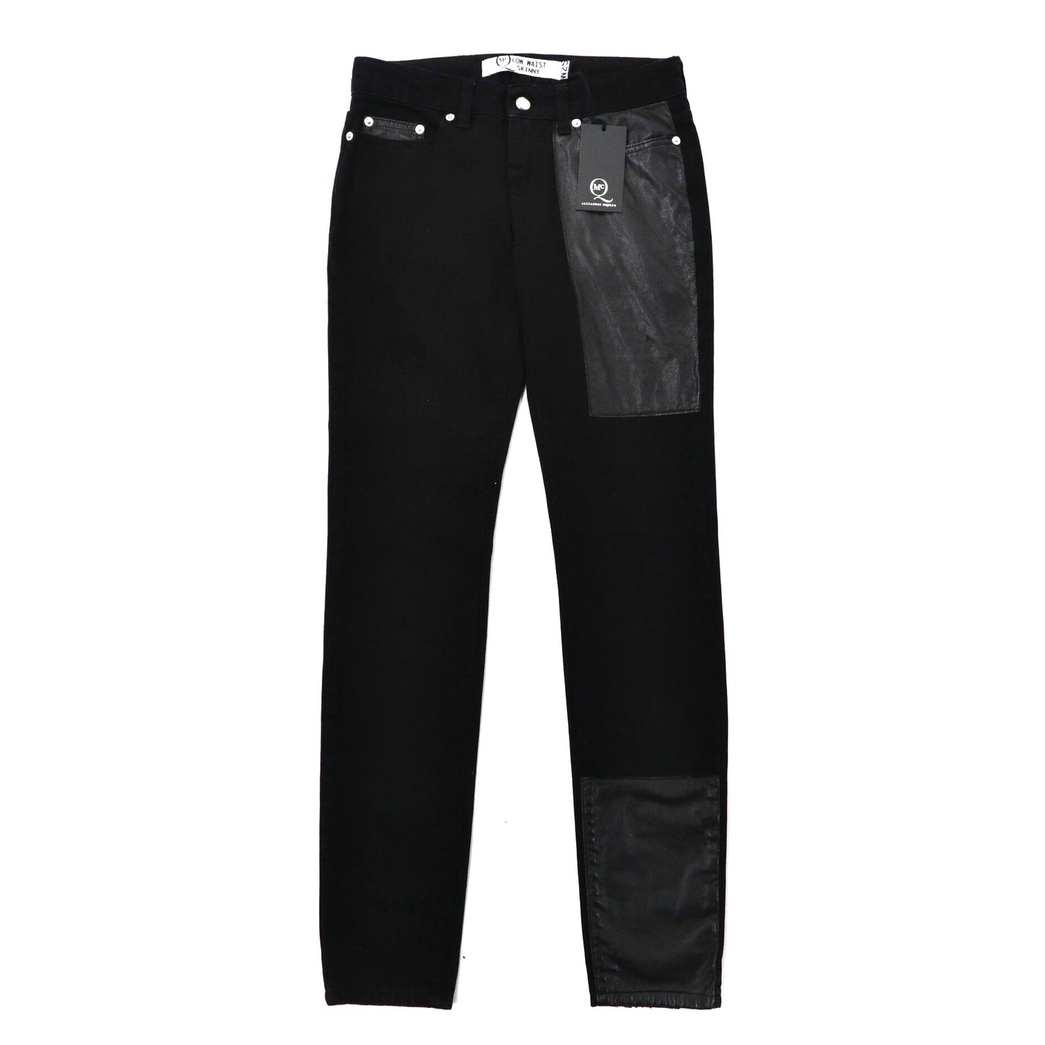 MCQ Alexander McQueen skinny PANTS 25 Black Denim 349498 HYBRID