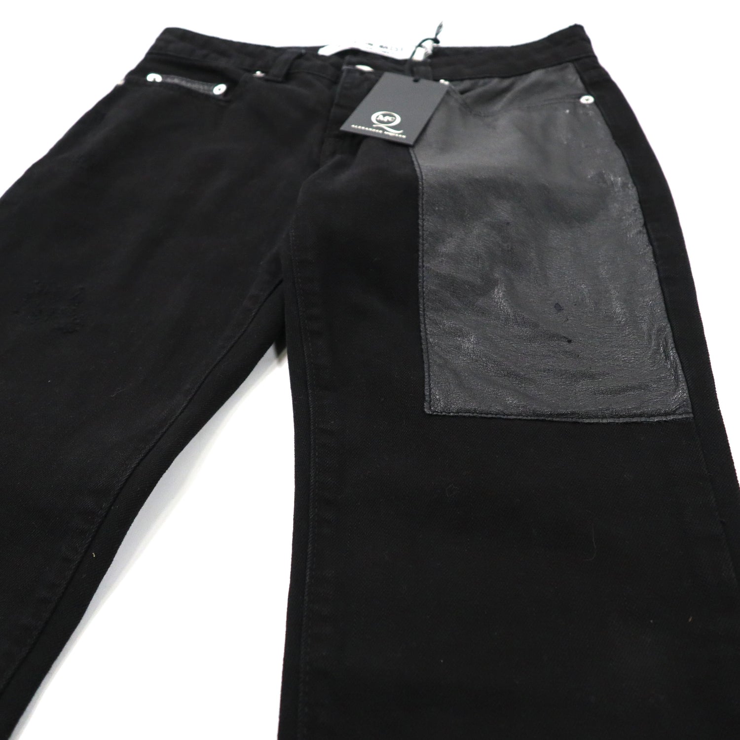 MCQ Alexander McQueen skinny PANTS 25 Black Denim 349498 HYBRID