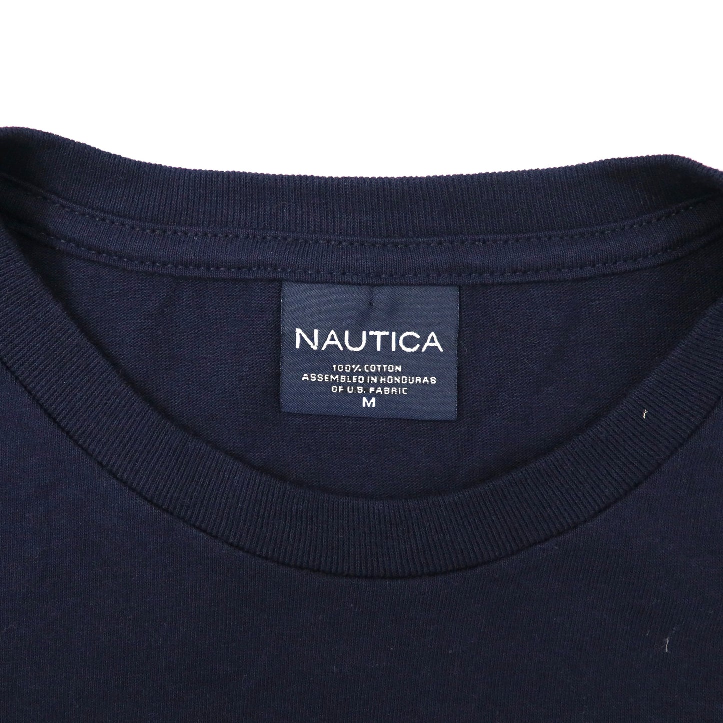 NAUTICA ビッグサイズ ロゴプリントTシャツ M ネイビー コットン ナンバリング