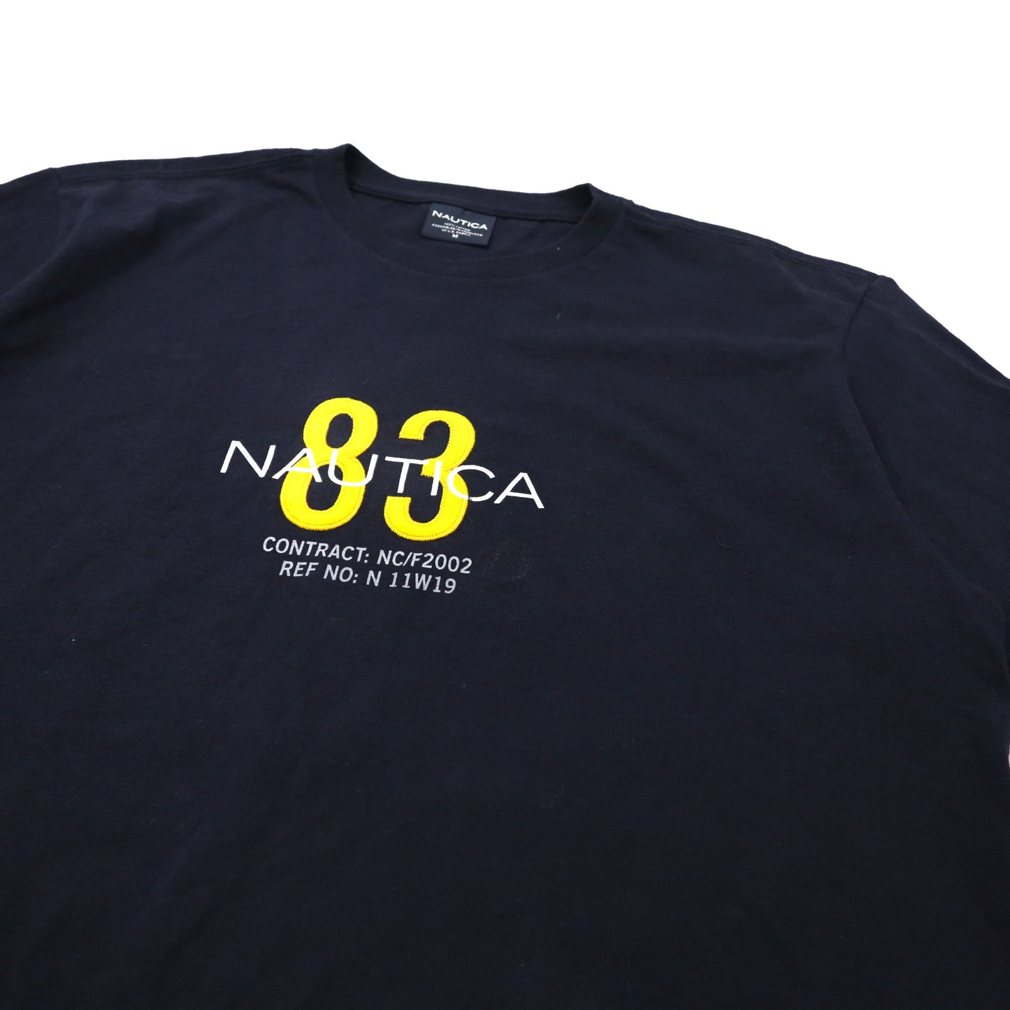 NAUTICA ビッグサイズ ロゴプリントTシャツ M ネイビー コットン ナンバリング