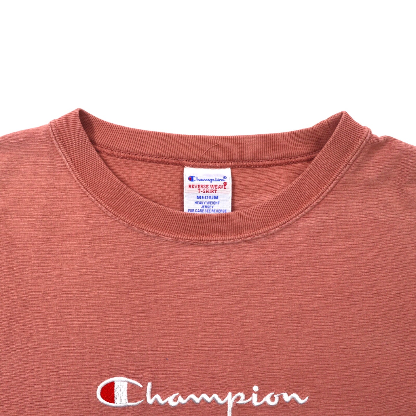 Champion クルーネックスウェット M ピンク コットン REVERSE WEAVE スクリプトロゴ刺繍