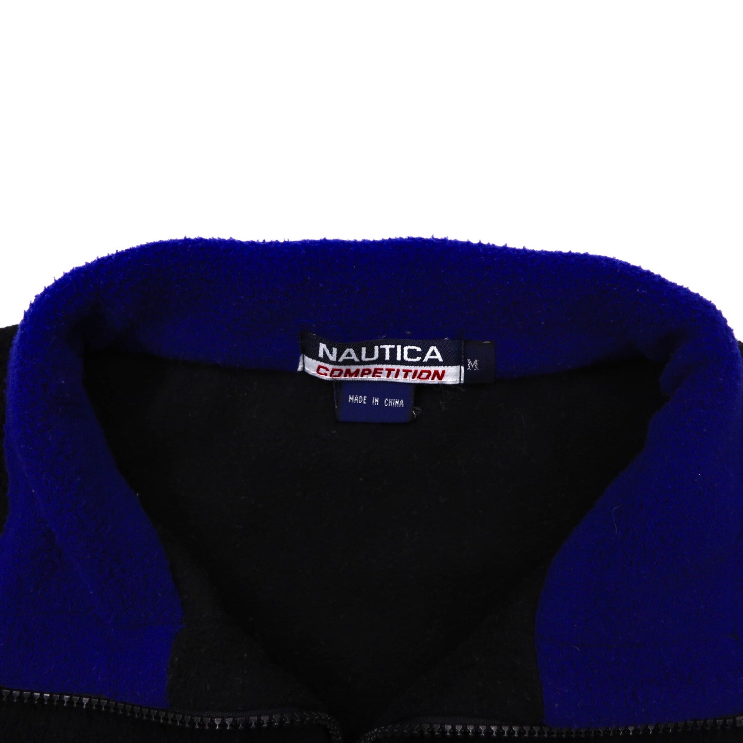 NAUTICA フリースジャケット M ブラック ポリエステル バックロゴ刺繍