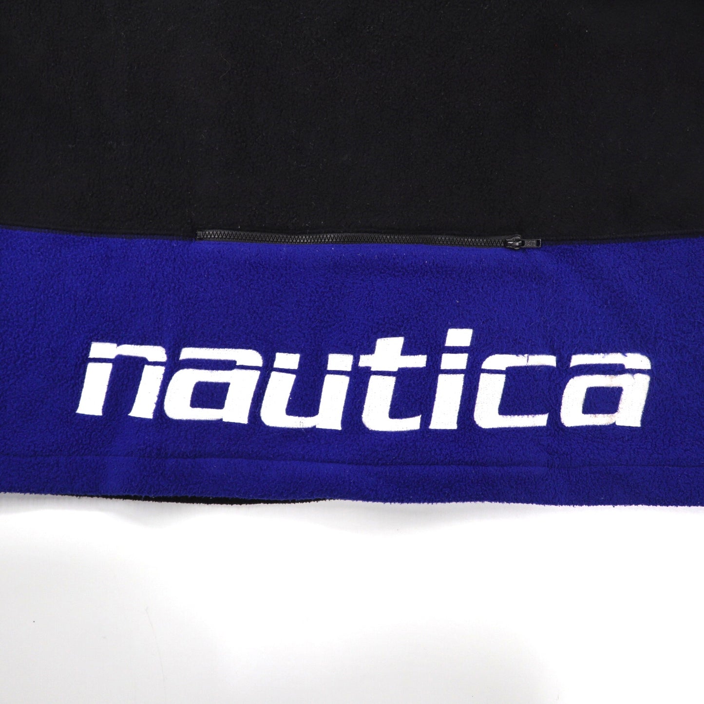 NAUTICA フリースジャケット M ブラック ポリエステル バックロゴ刺繍