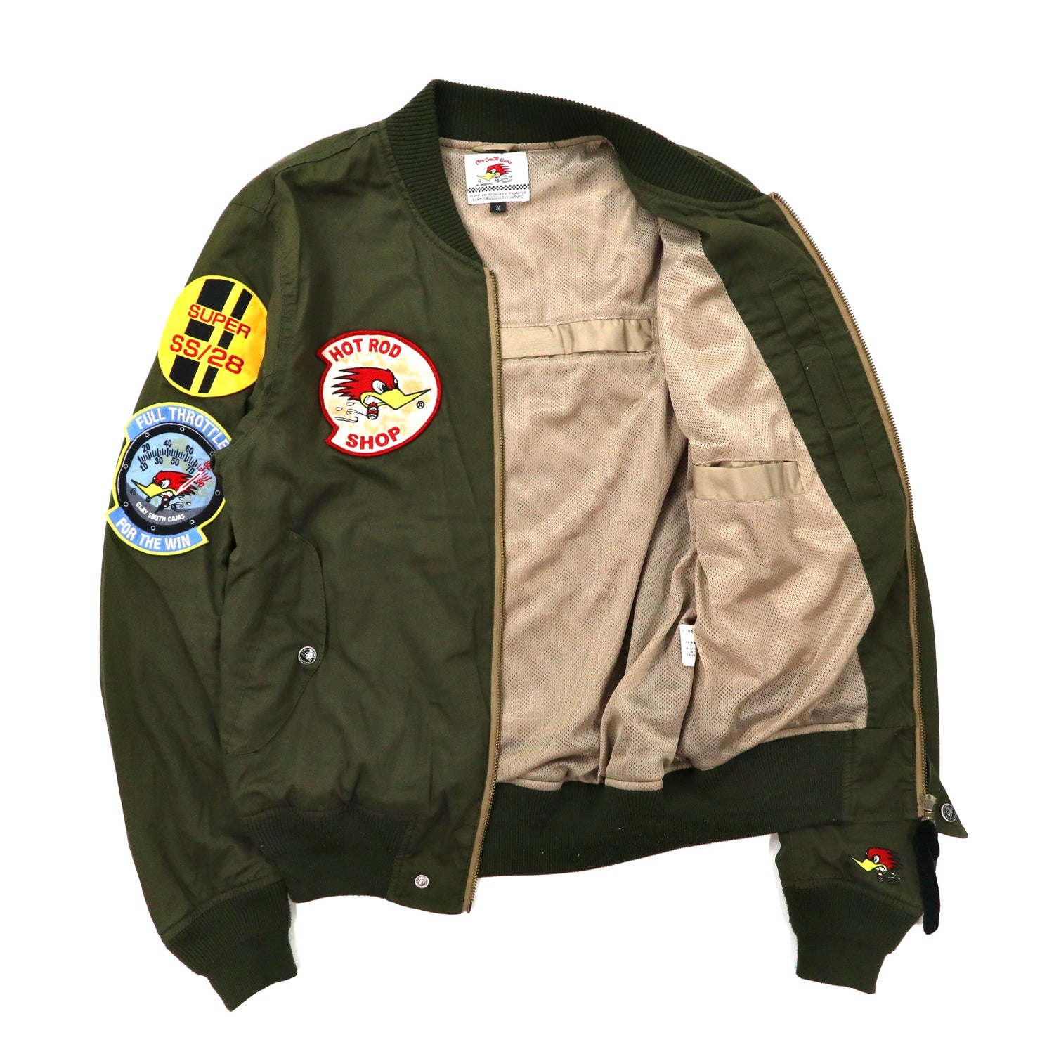Clay Smith MA-1 Flight Jacket M Khaki Cotton Patch Buck logo