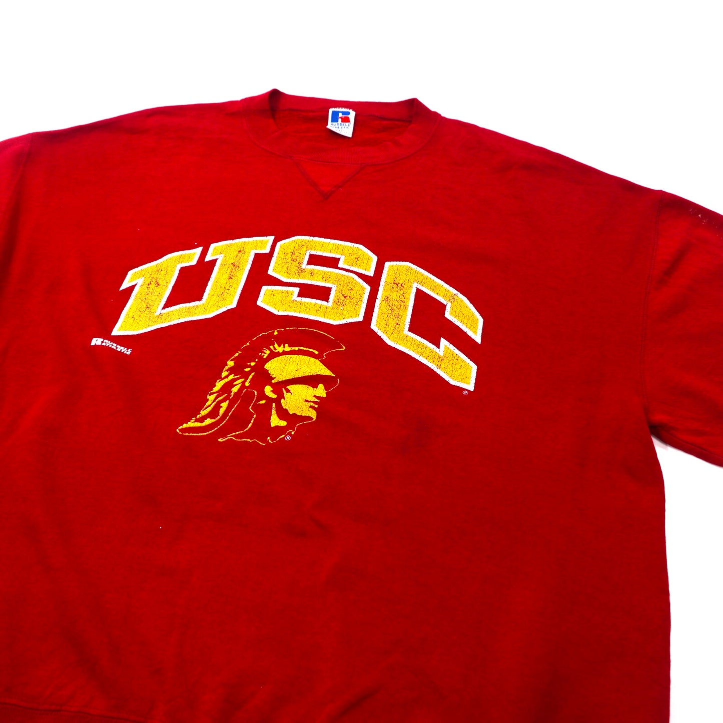 RUSSELL ATHLETIC クルーネックスウェット XXL レッド コットン USC カレッジプリント USA製