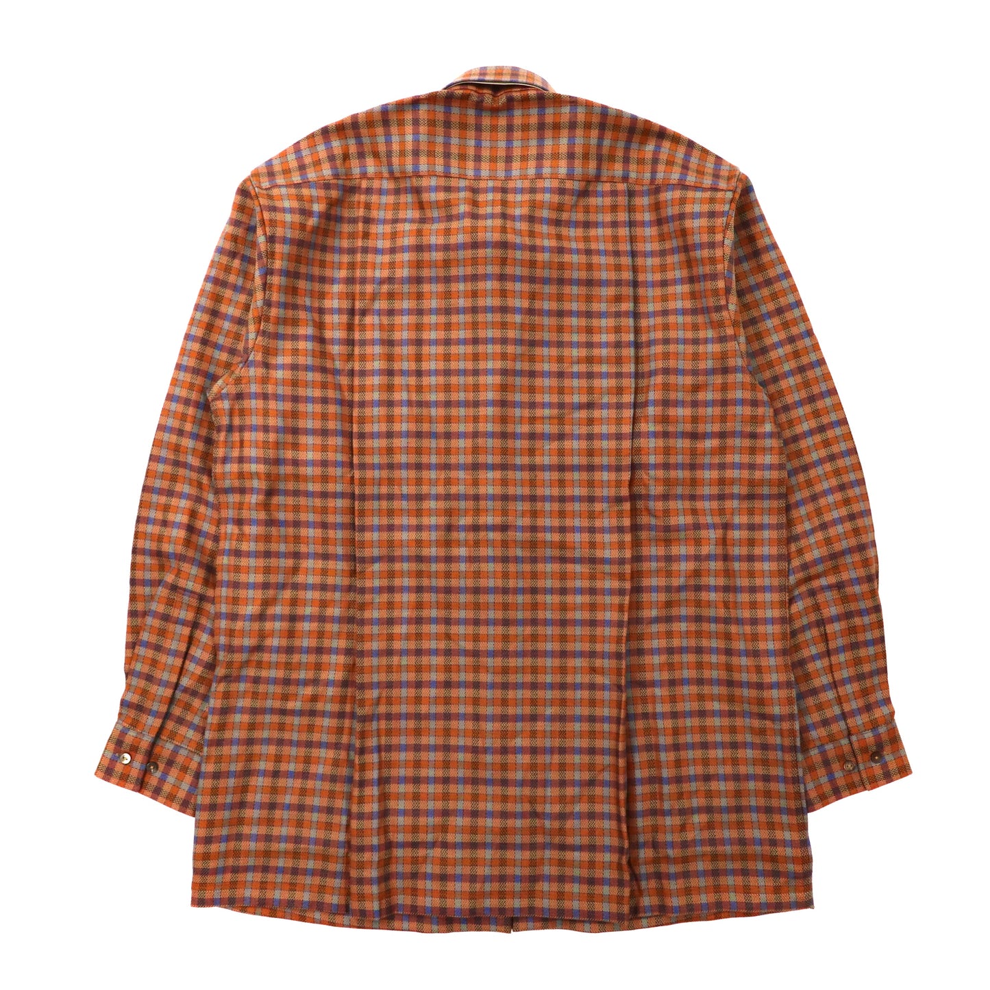 PIERRE BALMAIN フランネルシャツ L オレンジ ウール 80年代 日本製 未使用品