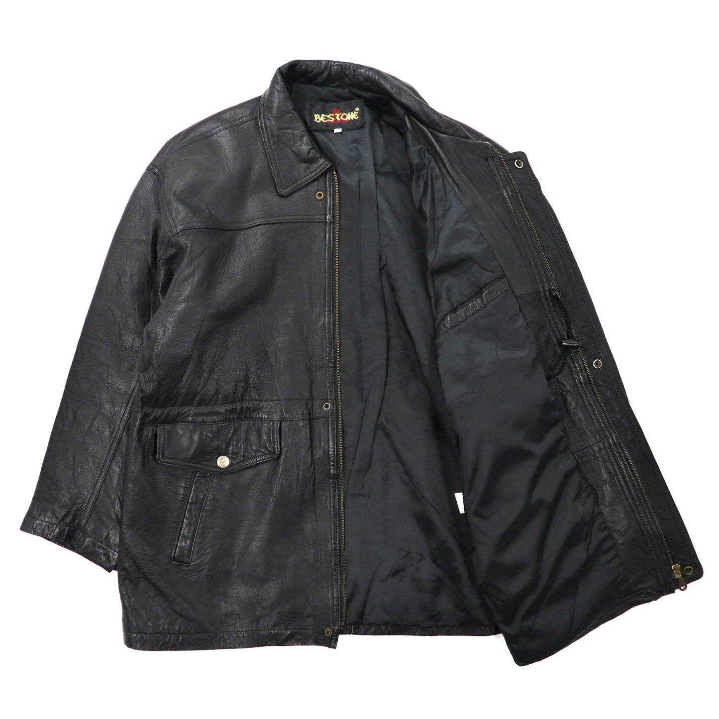 BEST ONE Leather Car COAT XL Black Sheep Leather Lamb Leather Draw Code  Italian MADE – 日本然リトテ