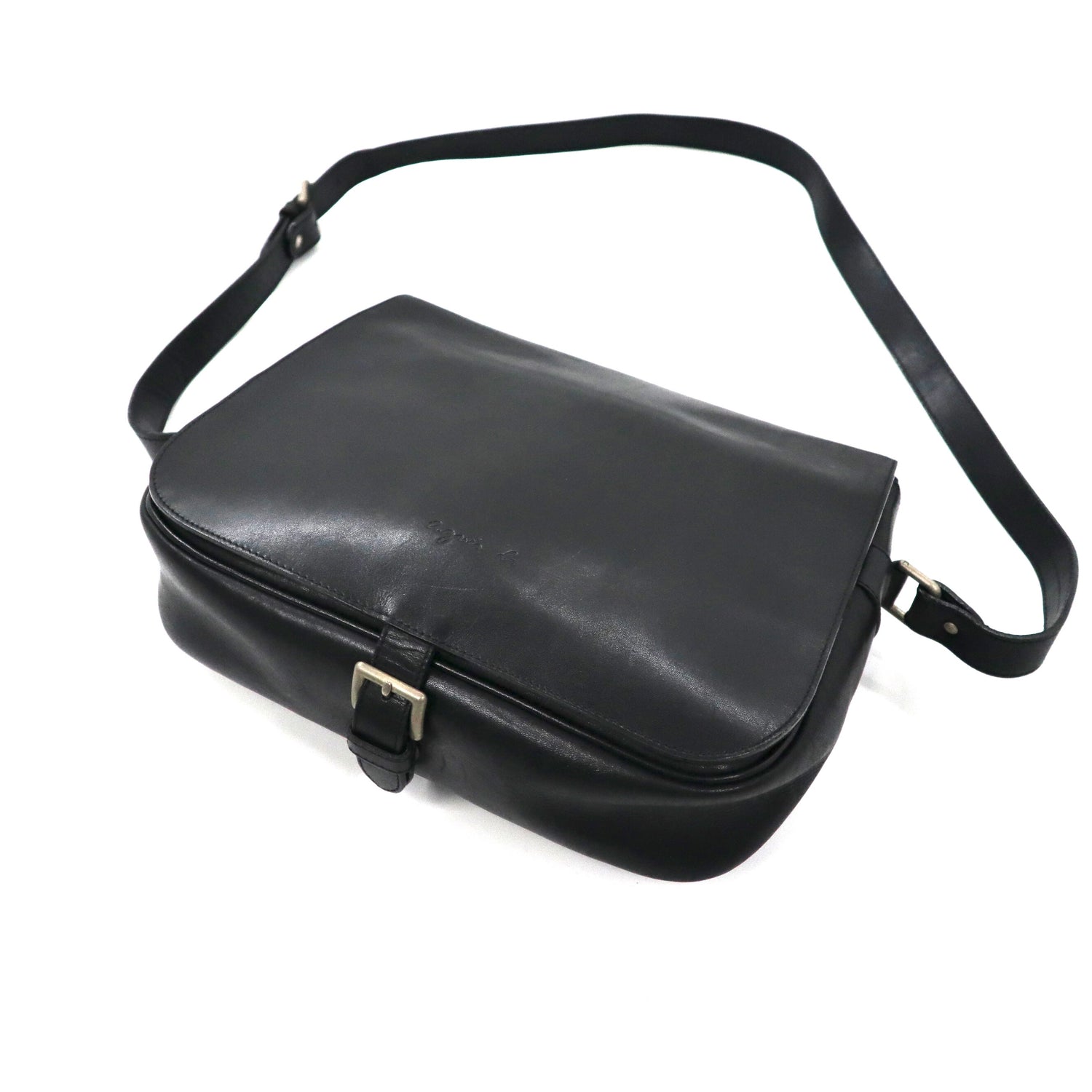 agnes b. Voyage leather shoulder bag black – 日本然リトテ