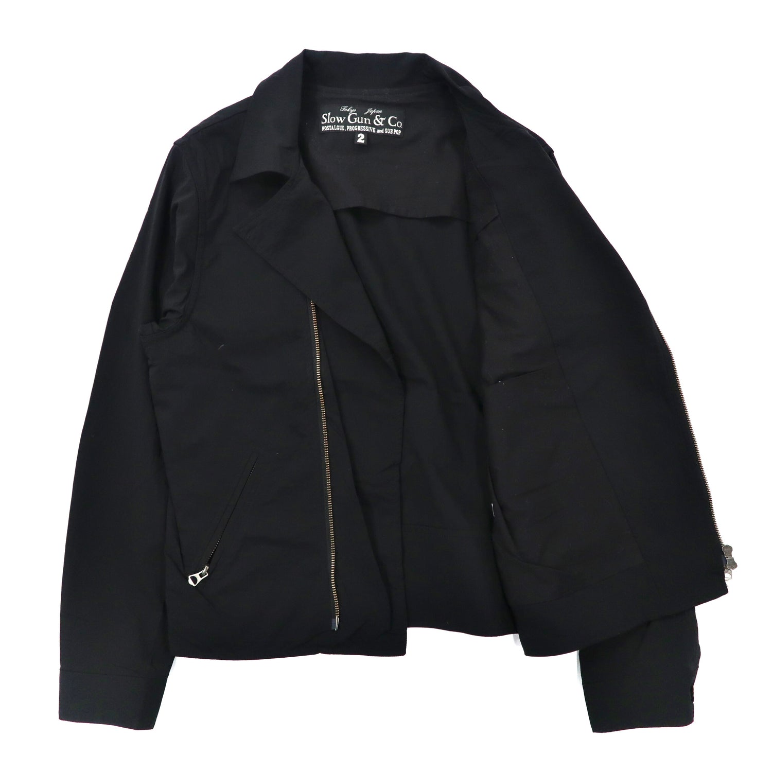 Slow Gun & Co. Double Riders Jacket 2 Black Nylon Japan MADE