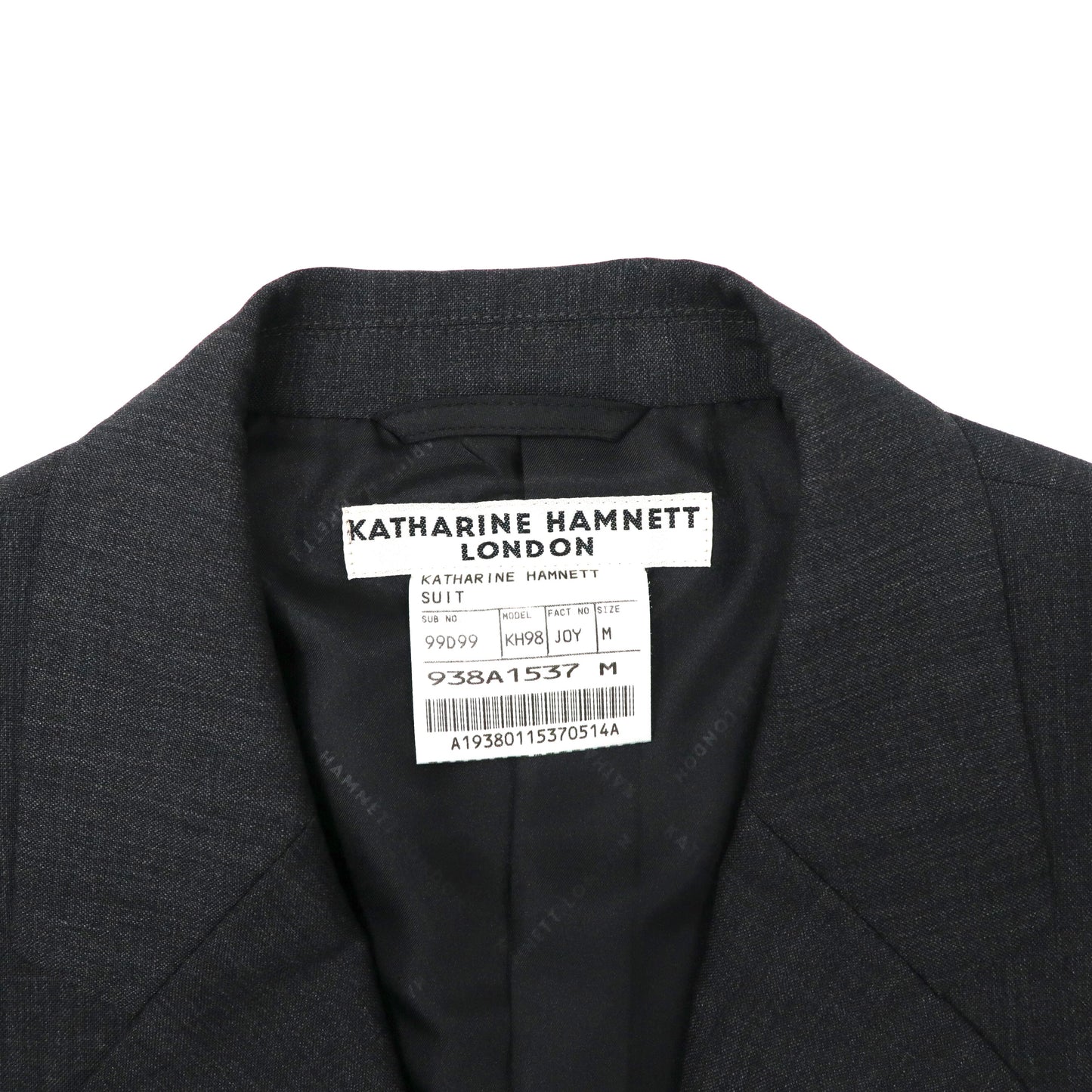 KATHARINE HAMNETT LONDON 3Bスーツ セットアップ M グレー コットン 日本製