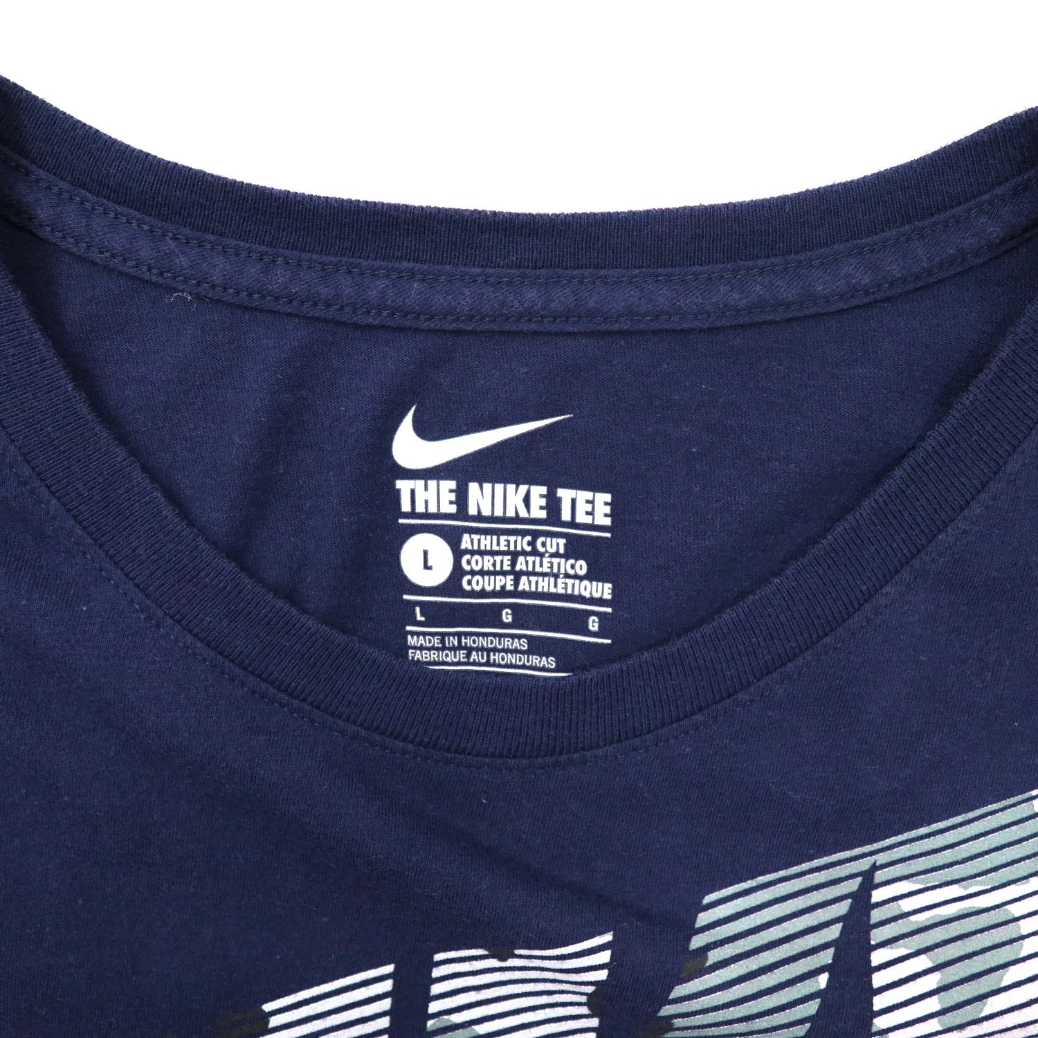 NIKE ロゴプリントTシャツ L ネイビー コットン スウォッシュロゴ