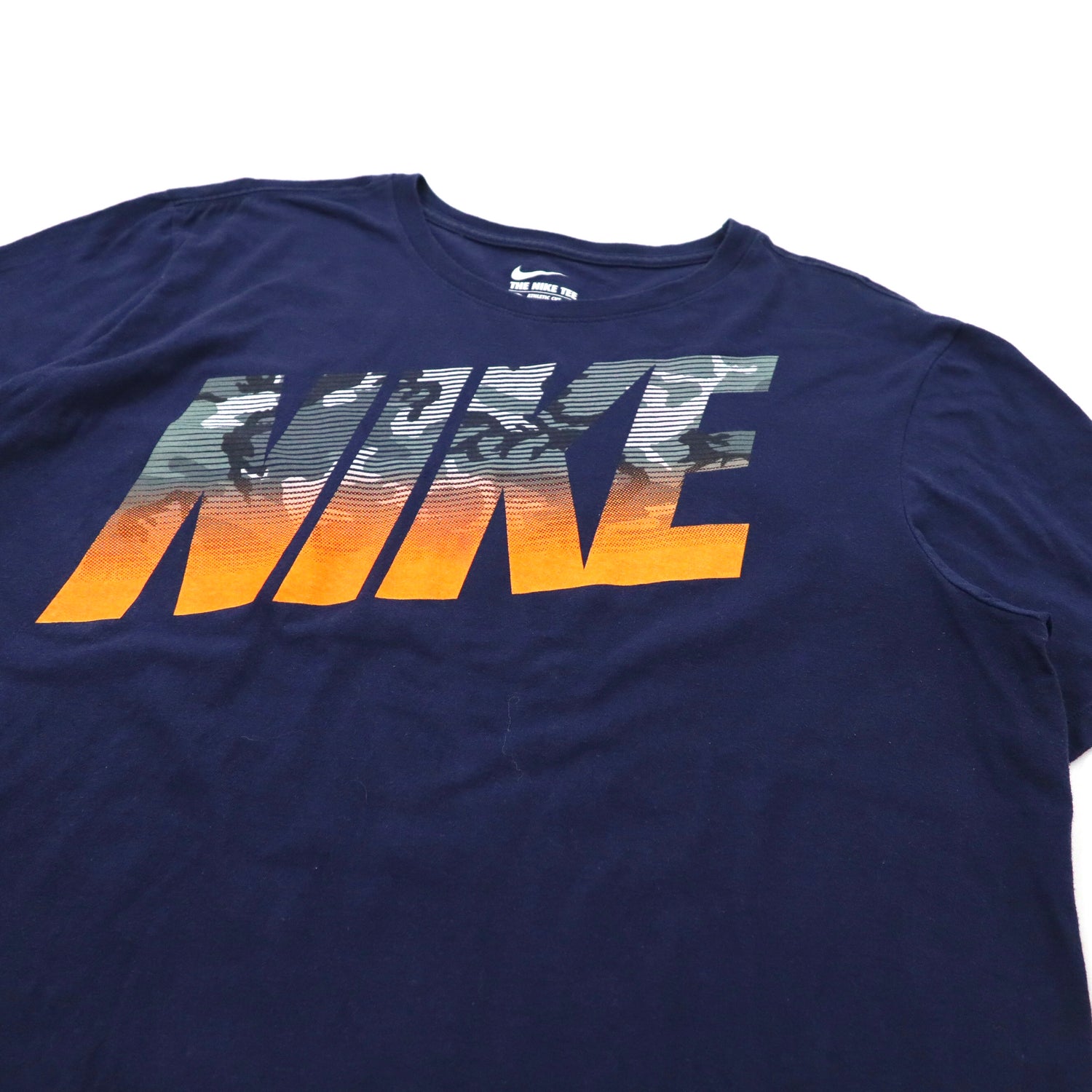 NIKE ロゴプリントTシャツ L ネイビー コットン スウォッシュロゴ