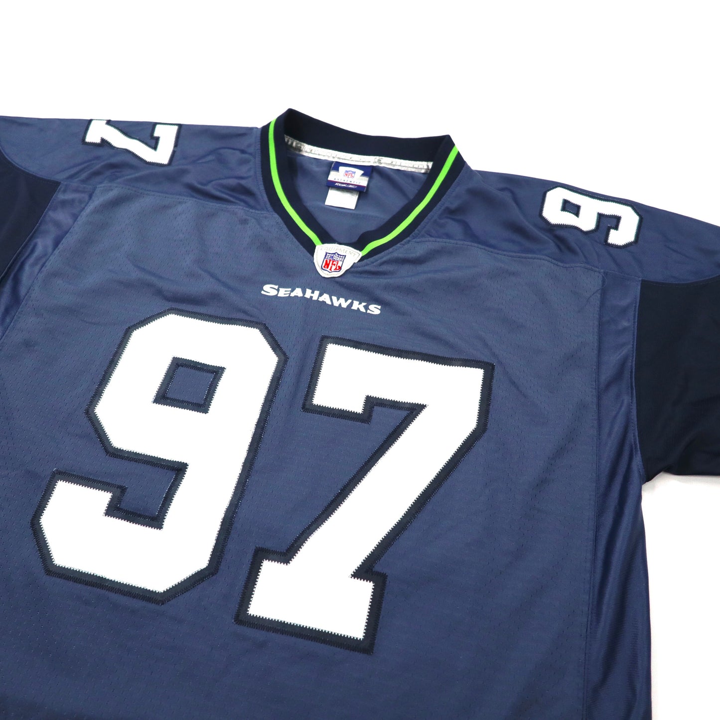 REEBOK ゲームシャツ L ネイビー ビッグサイズ ナンバリング NFL SEATTLE SEAHAWKS