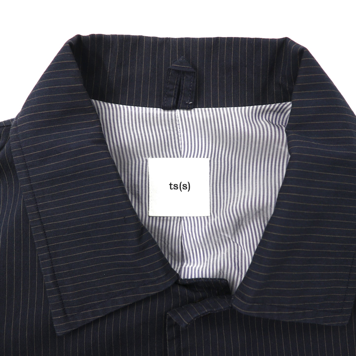 TS (S) Tailored Jacket Navy Striped Cotton Japan Made – 日本然リトテ