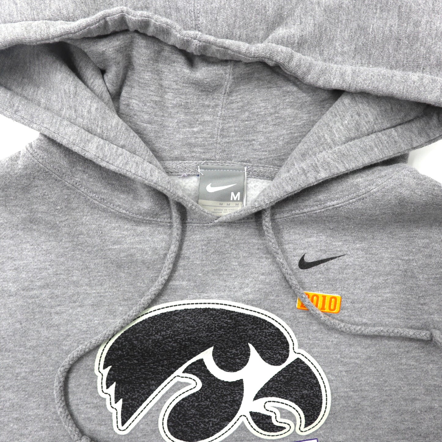 NIKE パーカー M グレー コットン Iowa Hawkeyes フットボールプリント