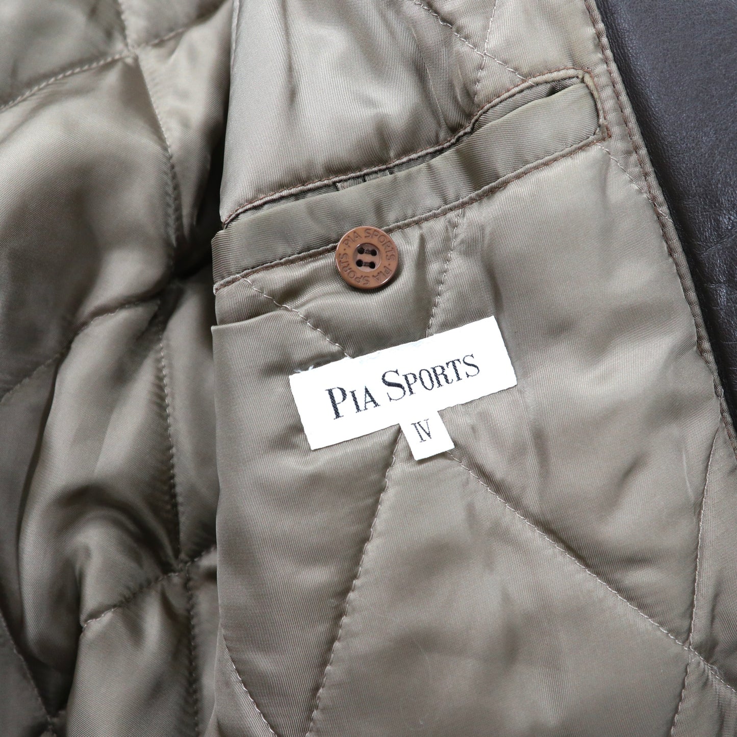 PIA SPORTS レザーボンバージャケット 4 ブラウン ラムレザー 羊革 ライカ 90年代 日本製