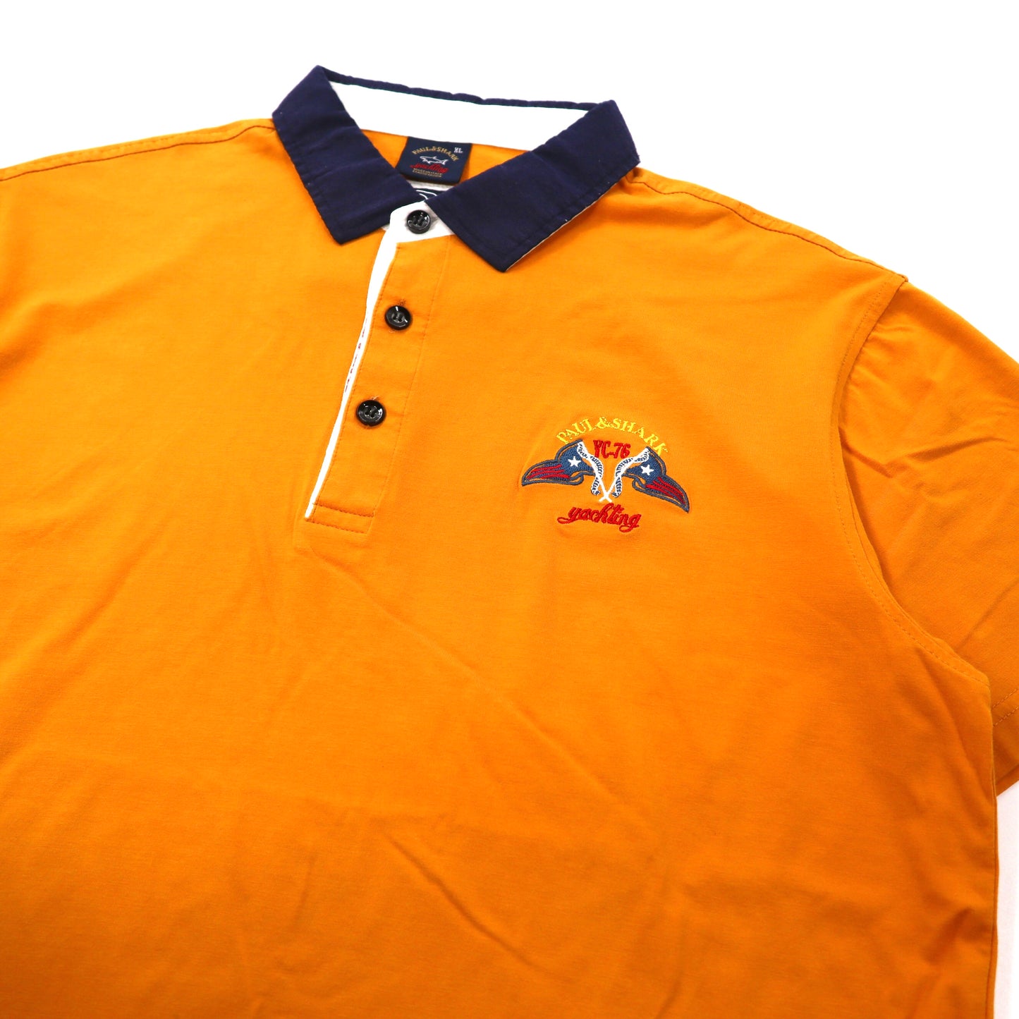 PAUL & SHARK ポロシャツ XL イエロー コットン ロゴ刺繍 イタリア製