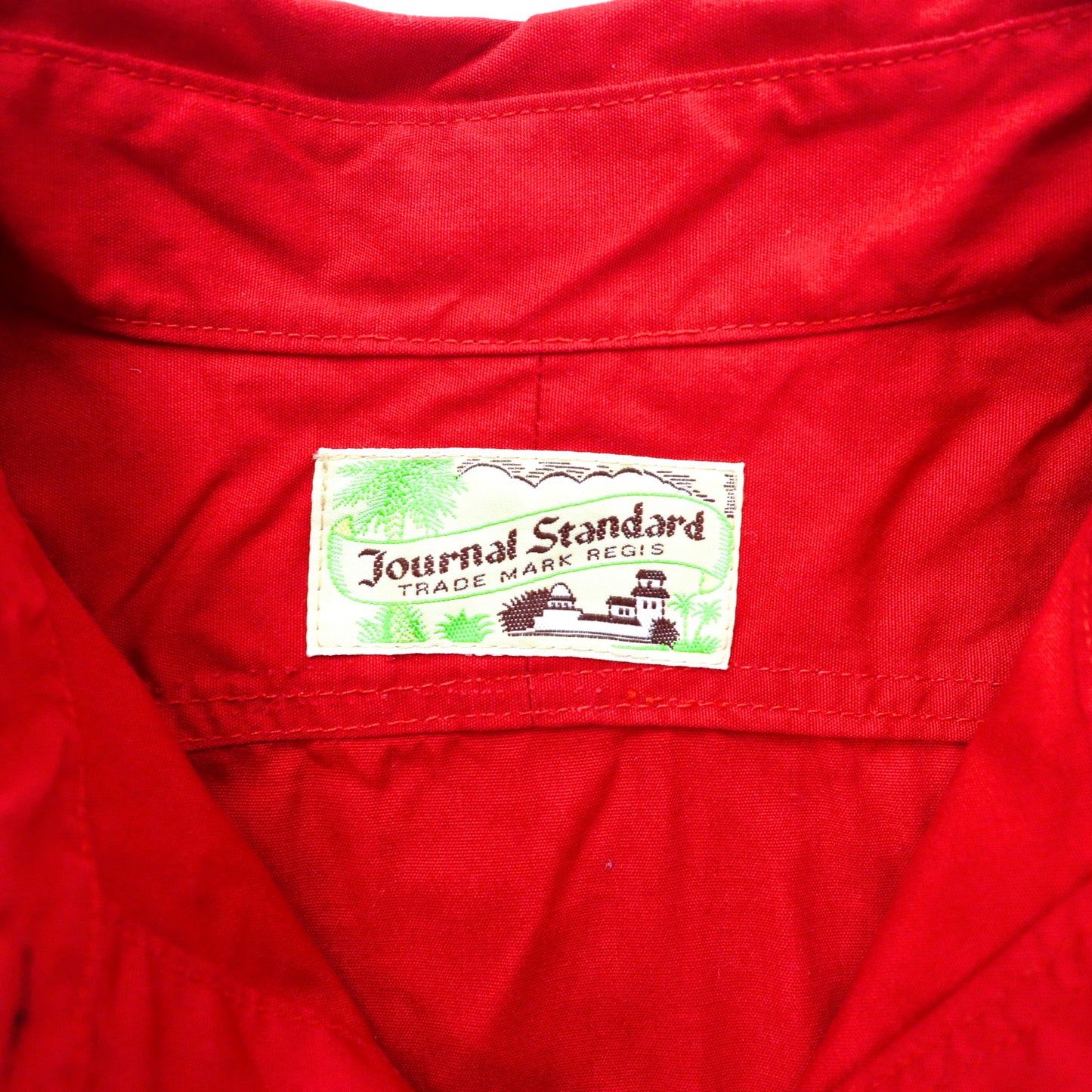 Journal Standard ハーフボタン プルオーバーシャツ M レッド コットン 日本製