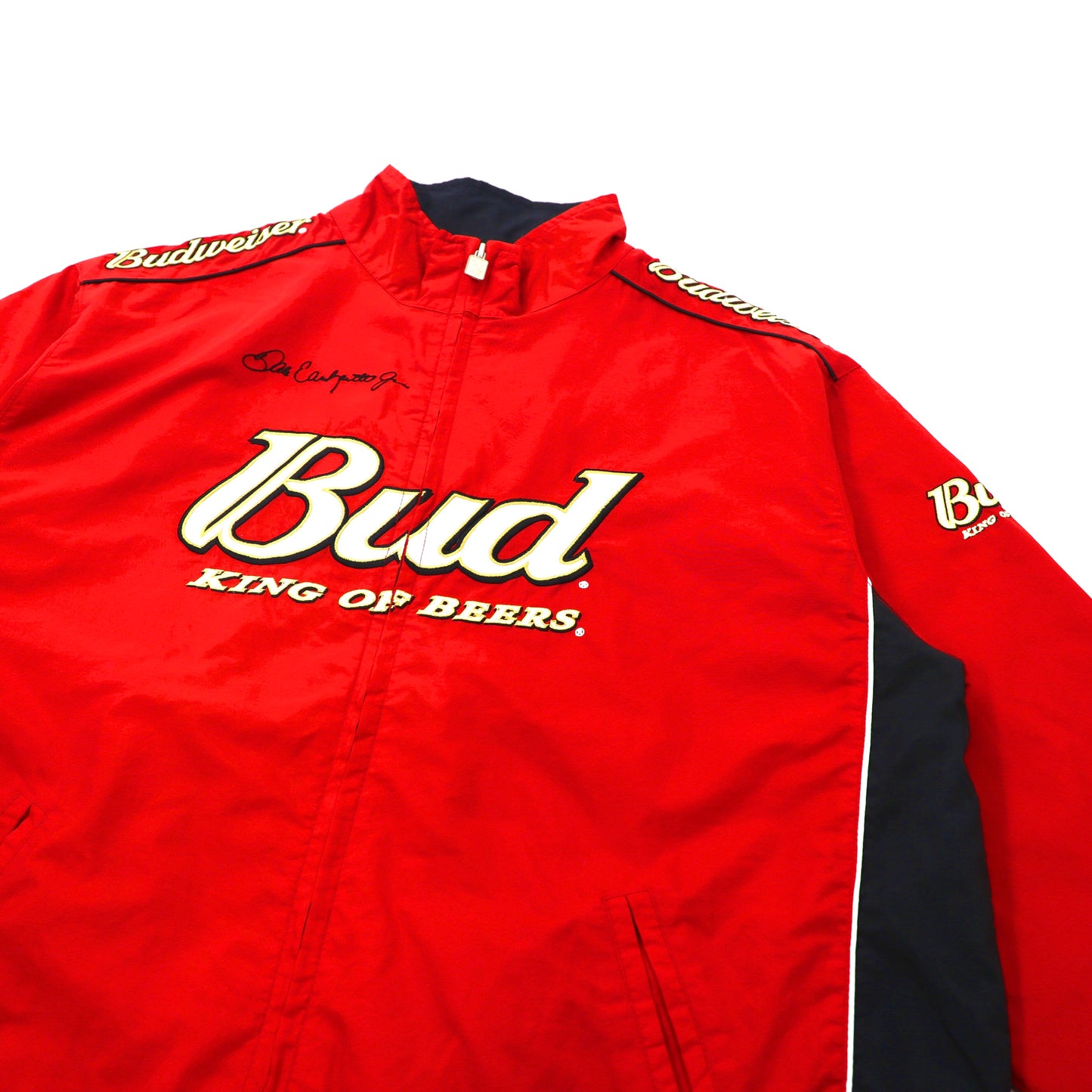 CHASE AUTHENTICS Racing Jacket M Red Nylon Budweiser Embroidery