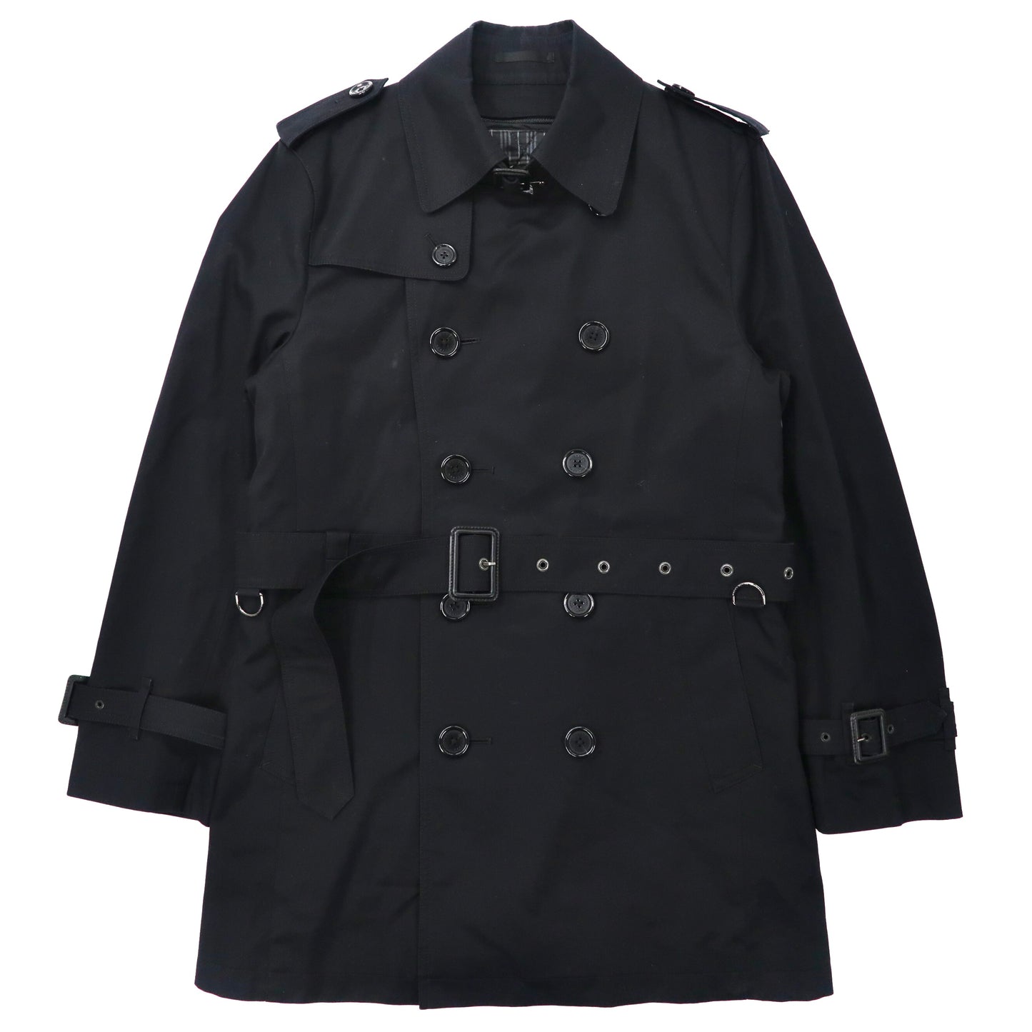 BURBERRY BLACK LABEL Coat M Black Cotton Cotton CHECKED Liner