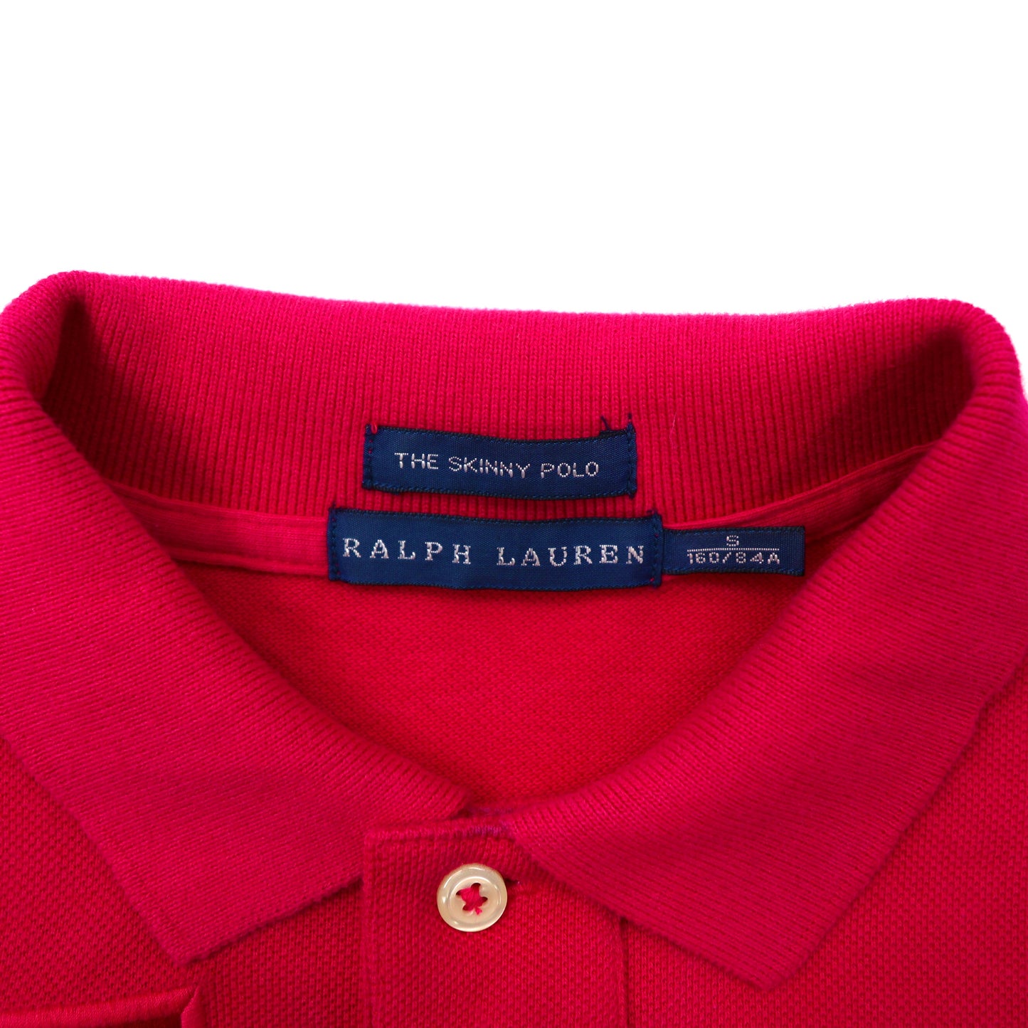 RALPH  LAUREN ポロシャツ S ピンク コットン ビッグポニー刺繍 ナンバリング USA 星条旗 刺繍