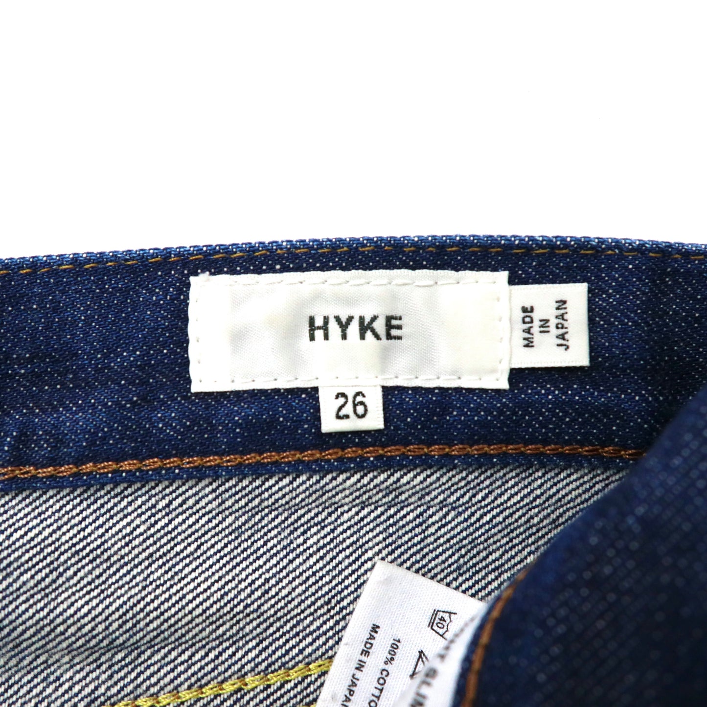 HYKE タイトスリム デニムパンツ 26 ブルー 濃紺 TIGHT SLIM 日本製
