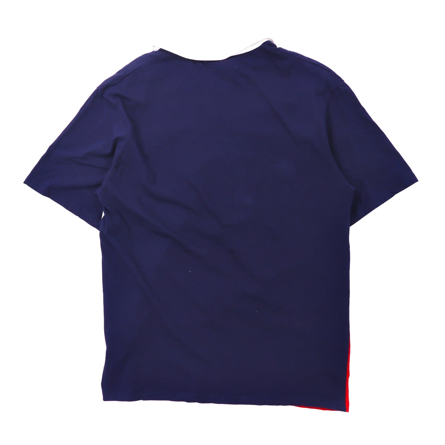 Kaepa ポロシャツ M ネイビー トリコロールカラー コットン ロゴプリント