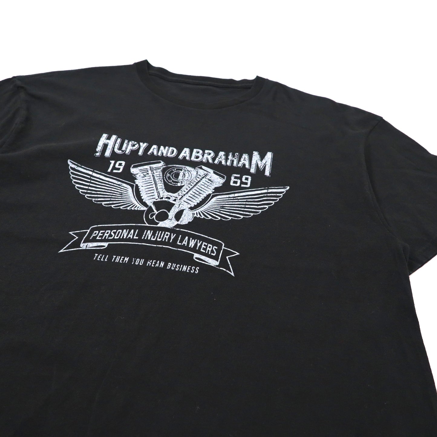 ビッグサイズ Tシャツ XL ブラック コットン HUPY AND ABRAHAM モーターサイクルプリント