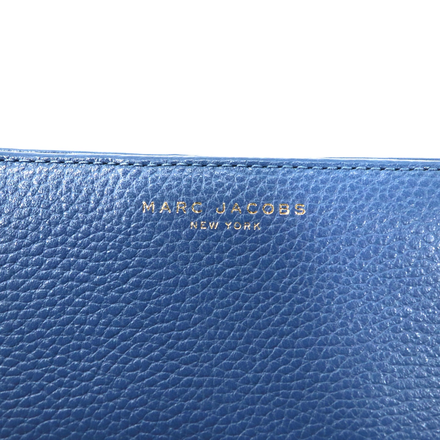 MARC JACOBS 2つ折り財布 ブルー レザー L字ファスナー GOTHAM ゴッサム M0013382