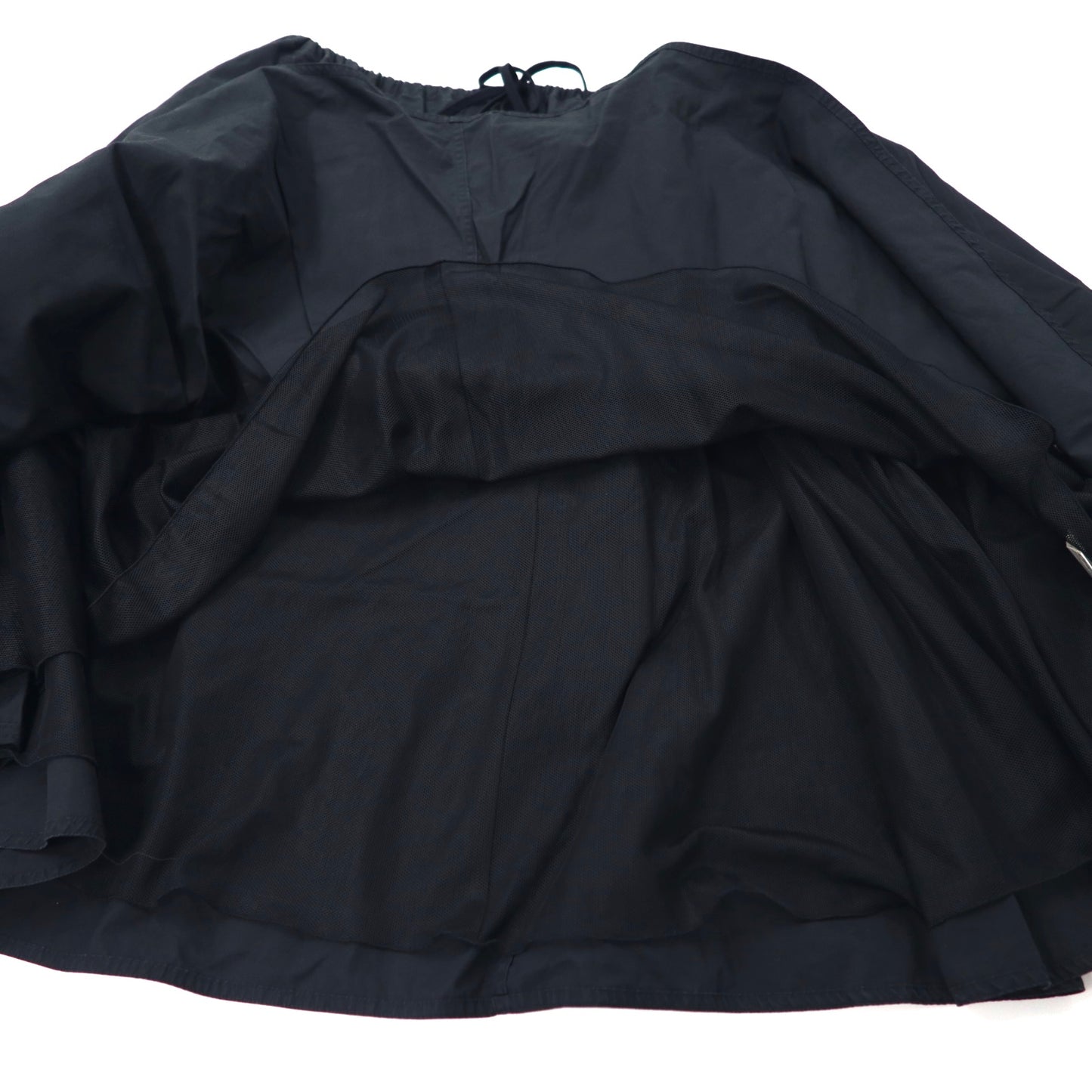 le glazik ギャザーフレアスカート 36 ブラック コットン