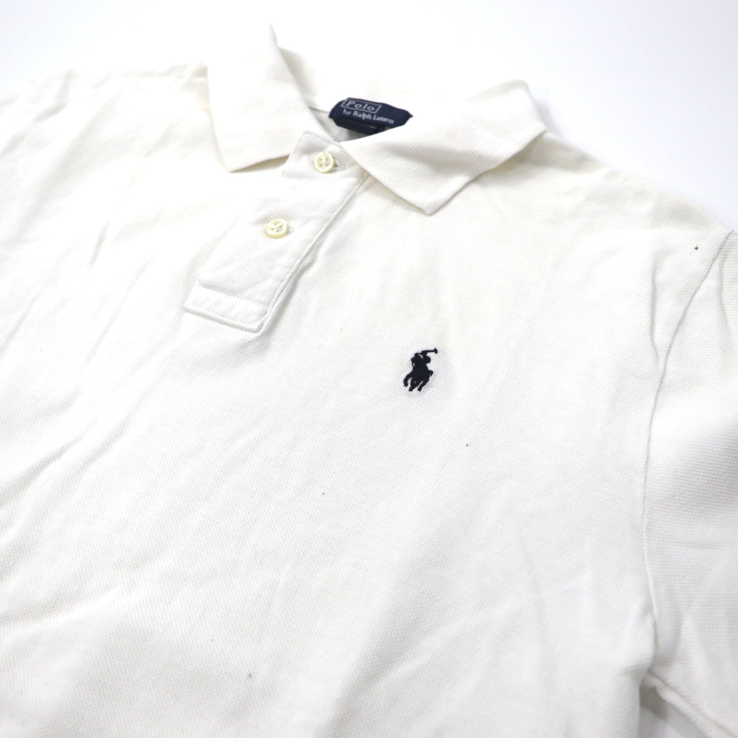 Polo by Ralph Lauren ポロシャツ L ホワイト ペルー製 ワンポイントロゴ刺繍