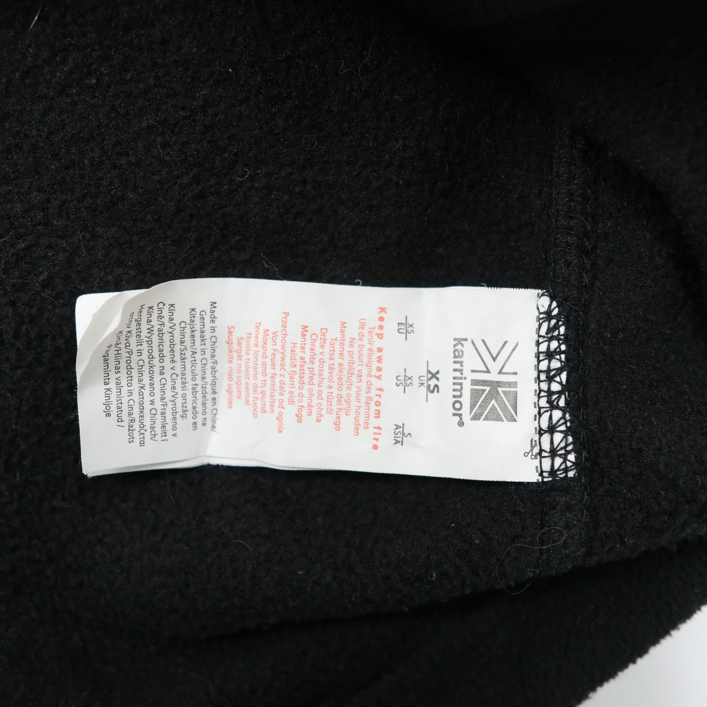 karrimor フルジップ フリースジャケット S ブラック ポリエステル ワンポイントロゴ刺繍 KS-300