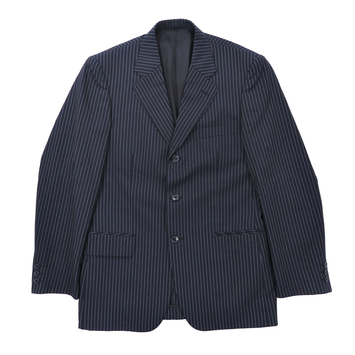 IASON 3B suit setup l navy striped wool – 日本然リトテ