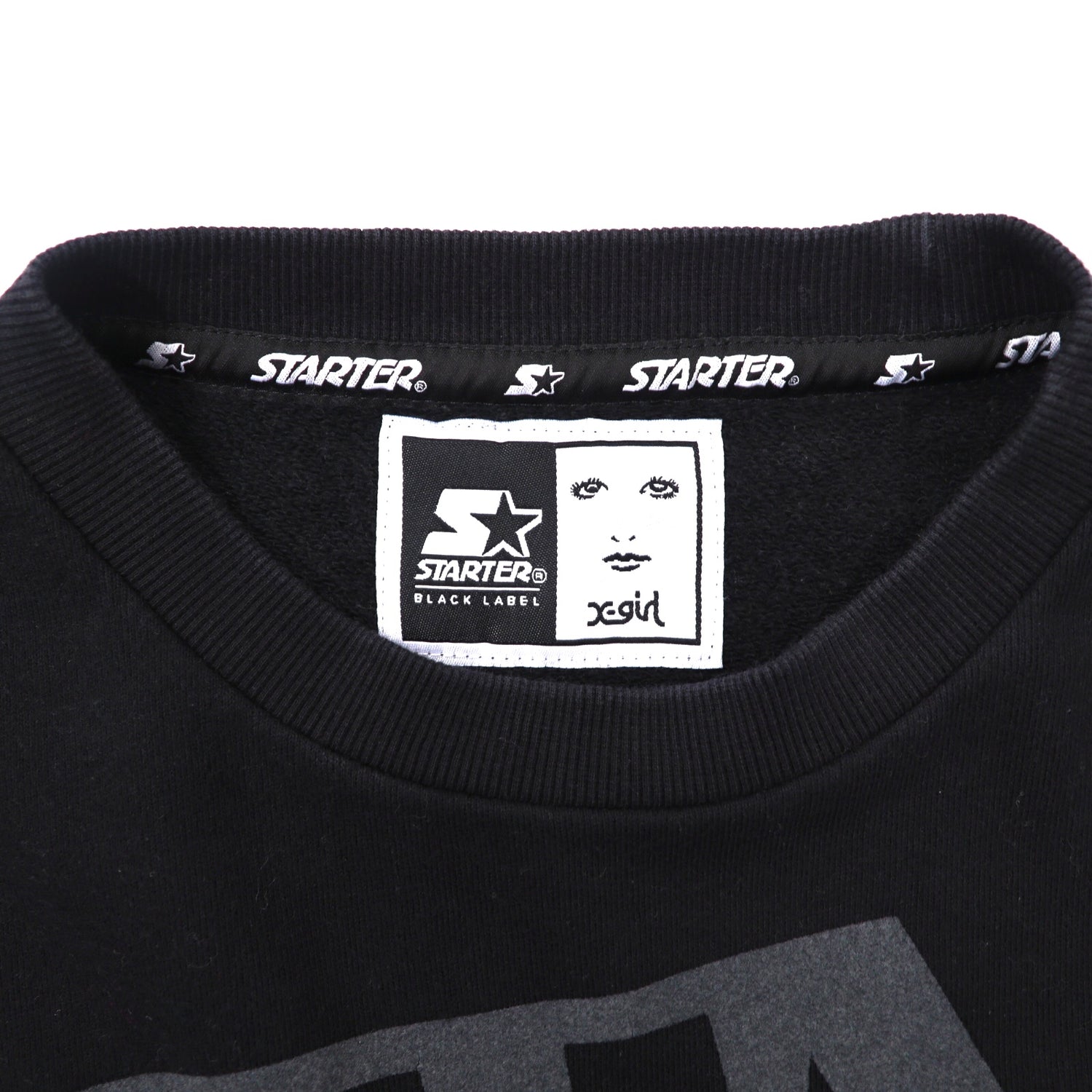X-girl x stater crewneck Sweatshirt 1 Black Cotton Logo Print