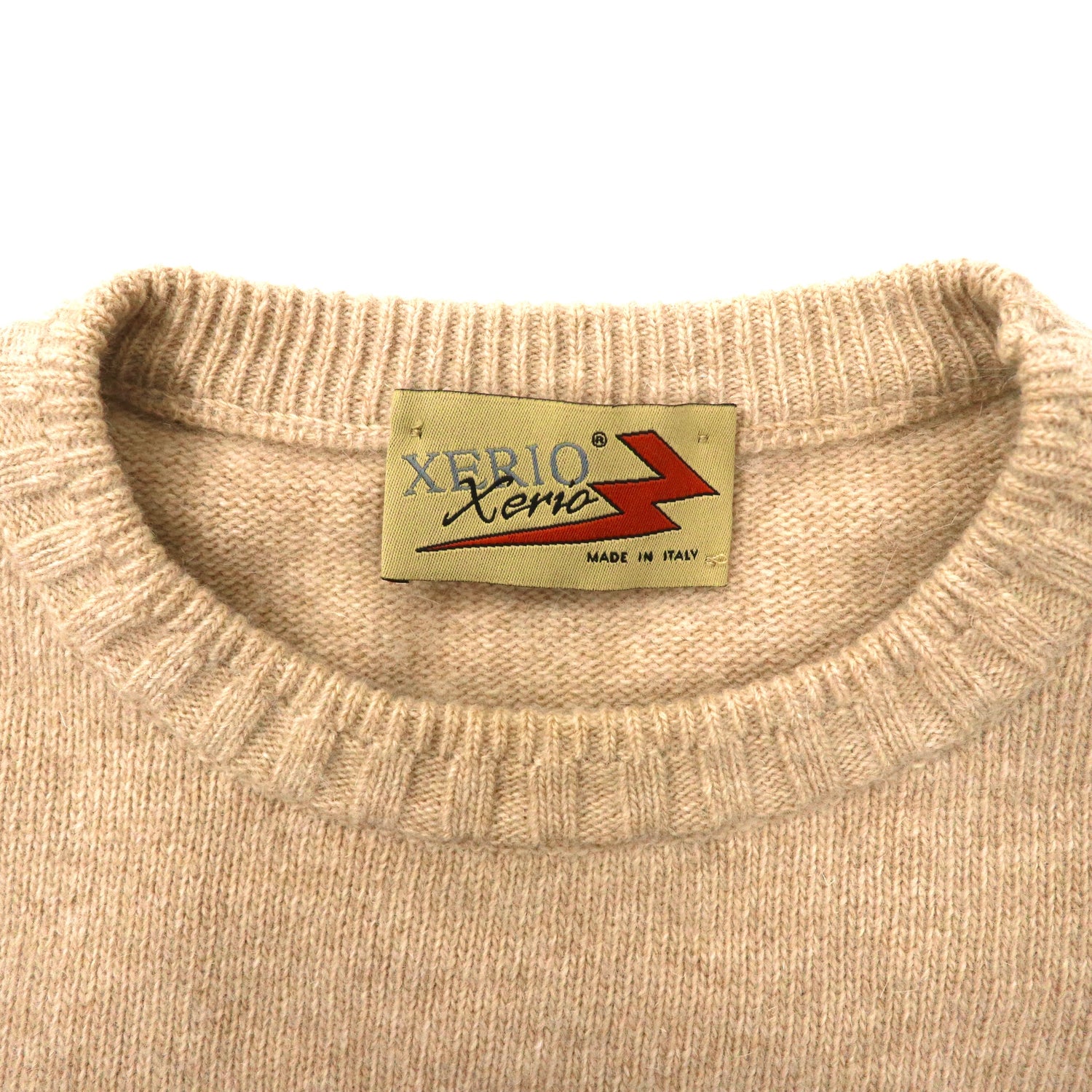 Xerio Character Knit Sweater M Beige Wool Italy MADE – 日本然リトテ