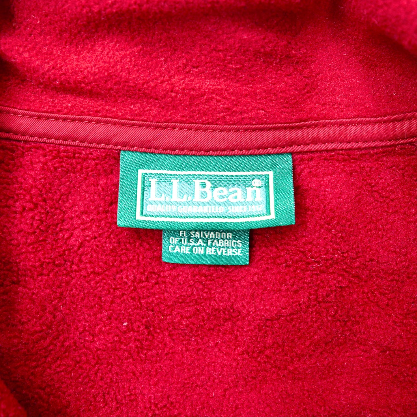 L.L.Bean フルジップ フリースジャケット S レッド POLARTEC ポリエステル 90年代 エルサルバドル製