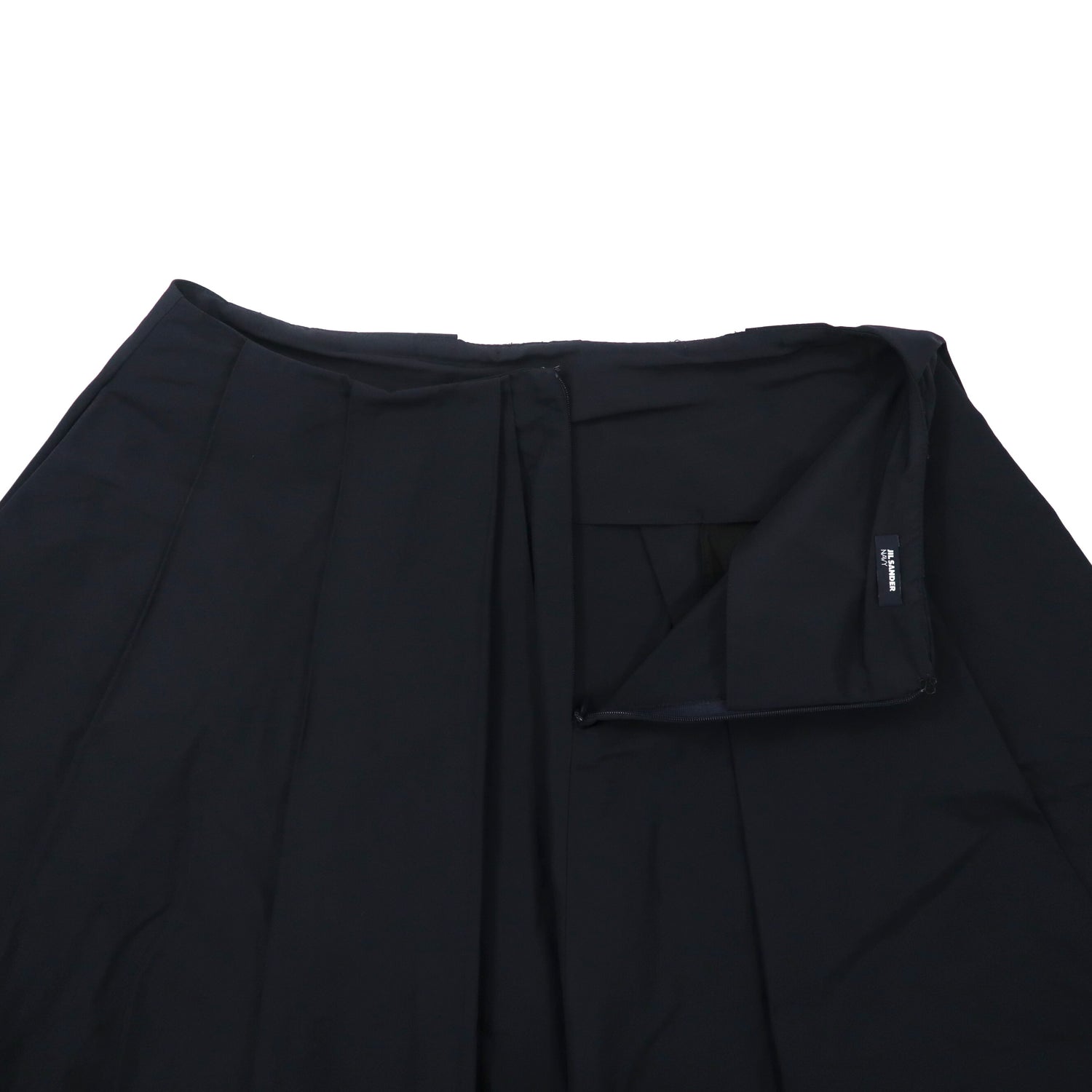 JIL SANDER NAVY Flare Skirt 36 Navy Polyester Italian MADE – 日本